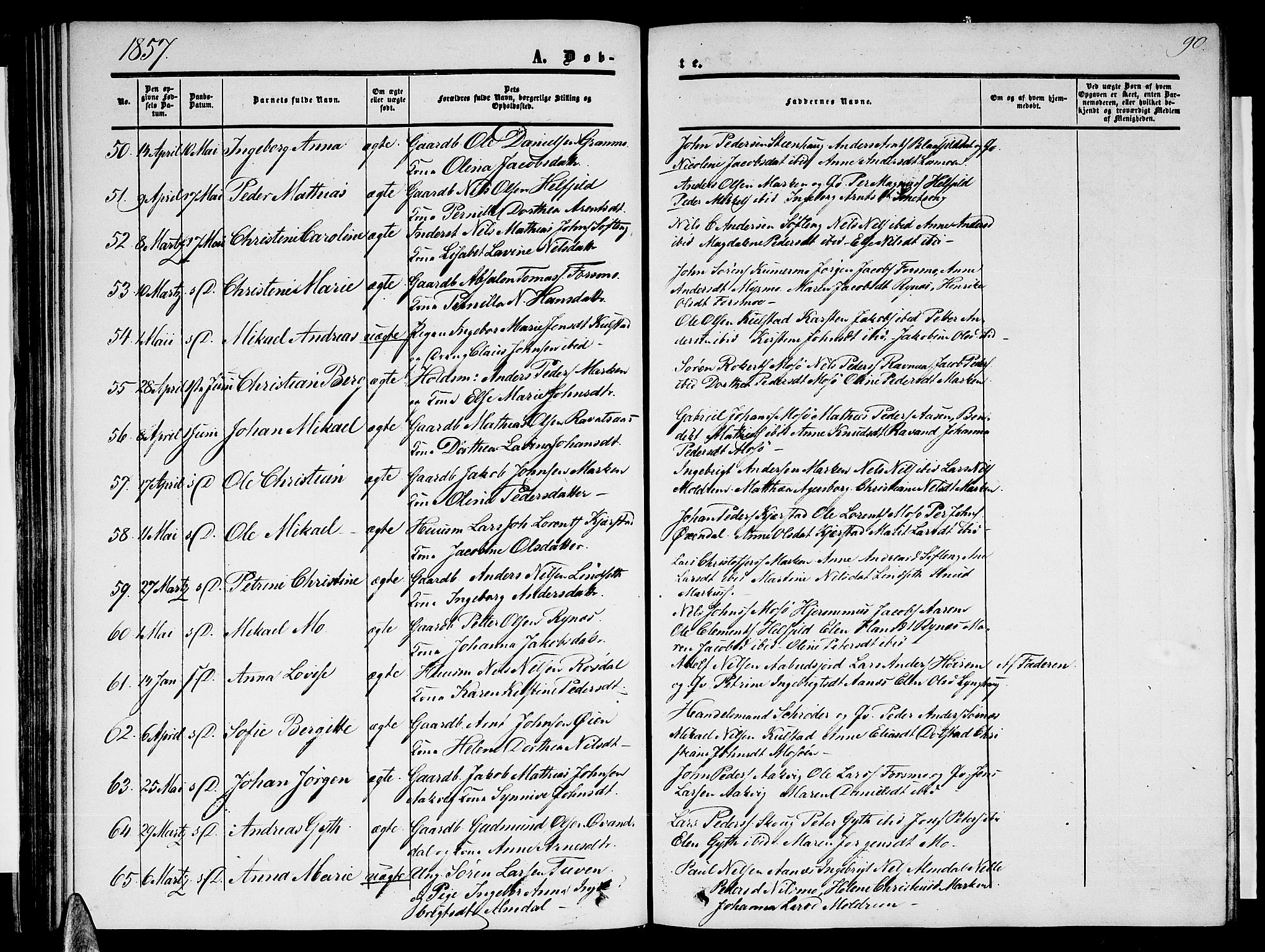 Ministerialprotokoller, klokkerbøker og fødselsregistre - Nordland, AV/SAT-A-1459/820/L0301: Parish register (copy) no. 820C03, 1851-1858, p. 90