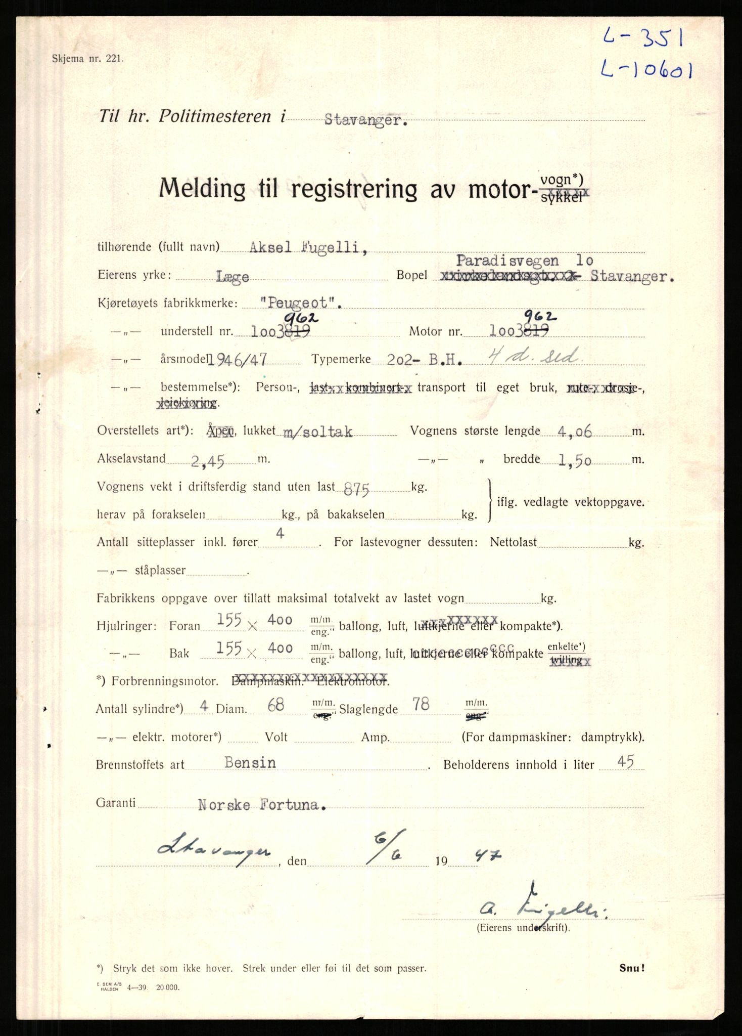 Stavanger trafikkstasjon, AV/SAST-A-101942/0/F/L0002: L-350 - L-699, 1930-1971, p. 7