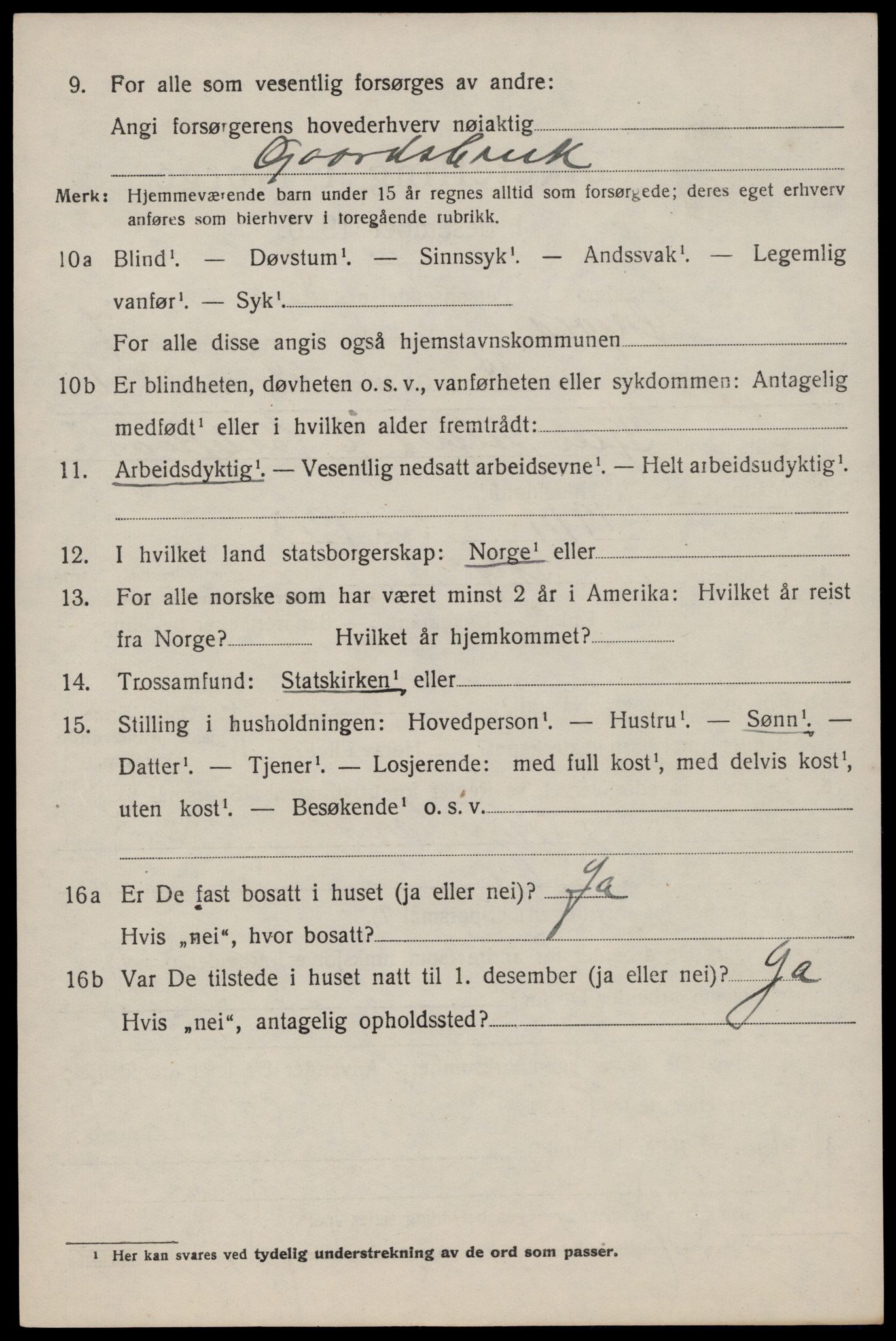 SAST, 1920 census for Skjold, 1920, p. 4057