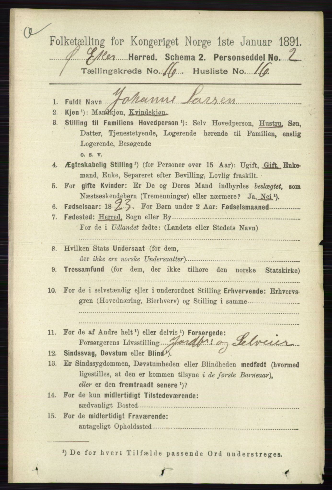 RA, 1891 census for 0624 Øvre Eiker, 1891, p. 7718