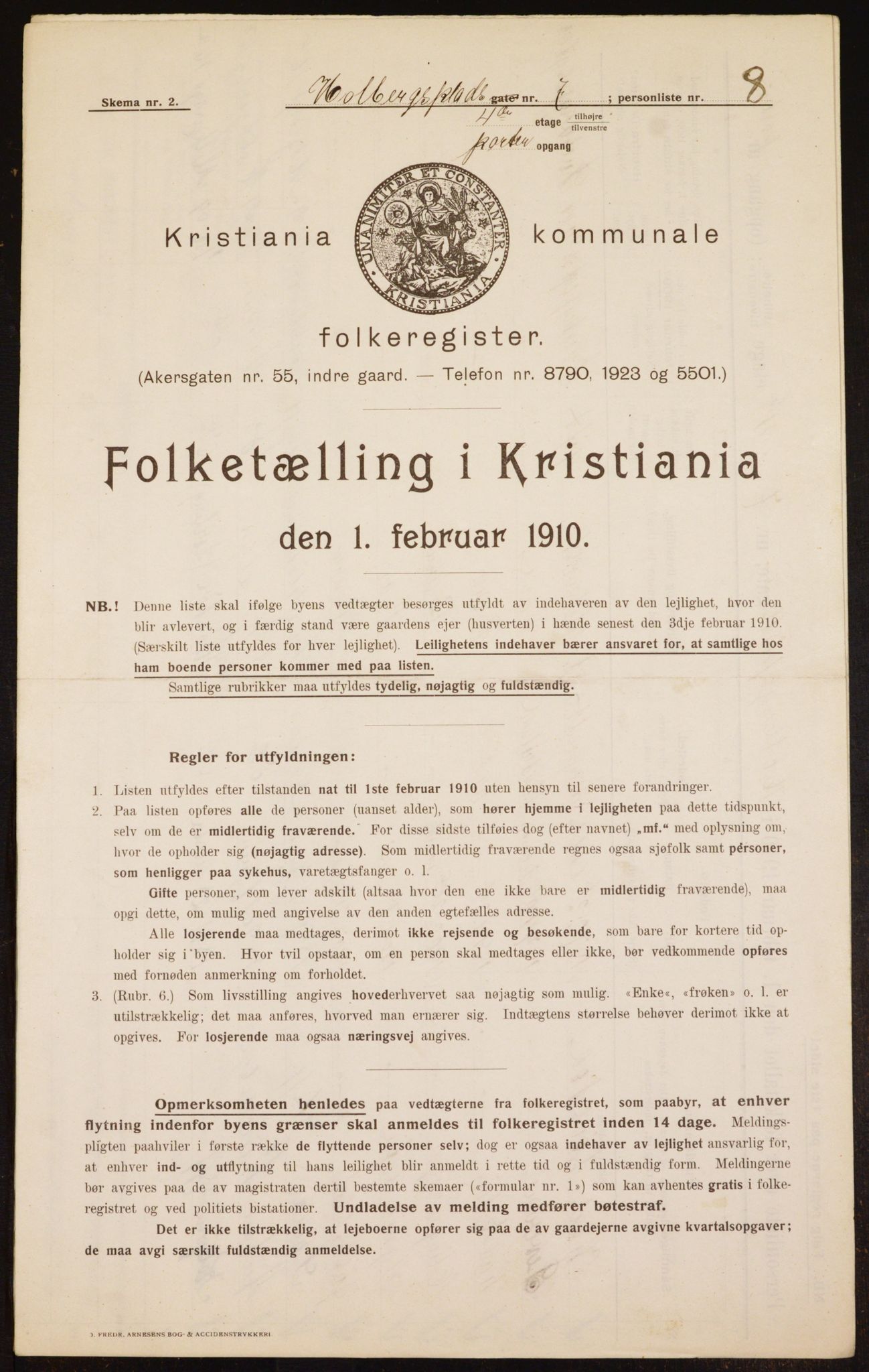 OBA, Municipal Census 1910 for Kristiania, 1910, p. 39856