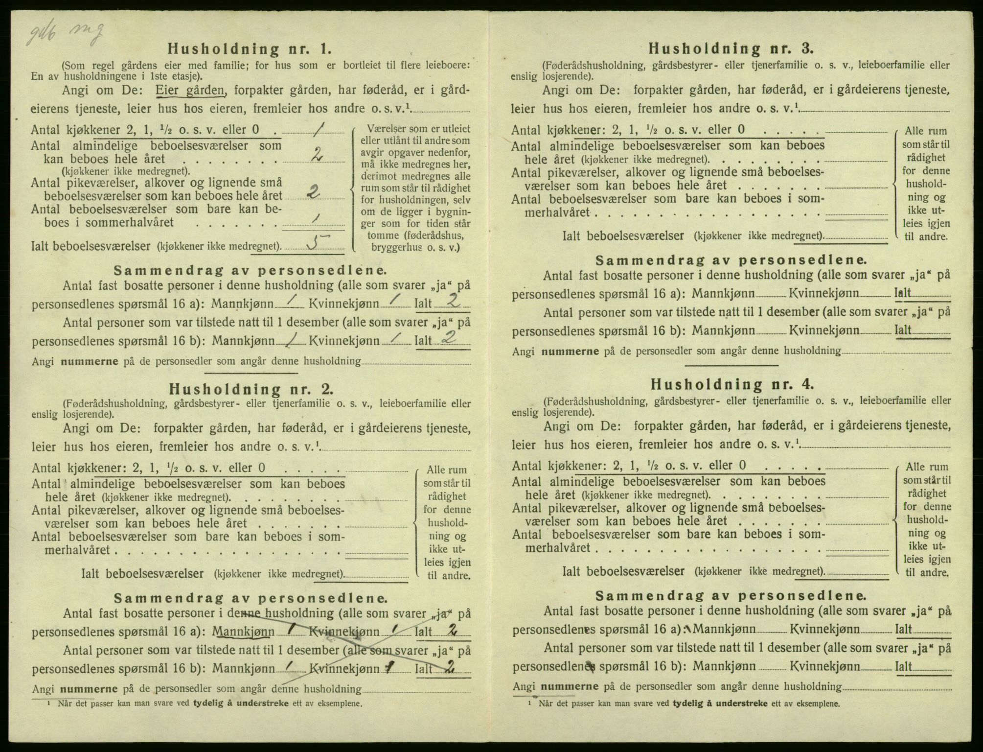 SAB, 1920 census for Røldal, 1920, p. 282