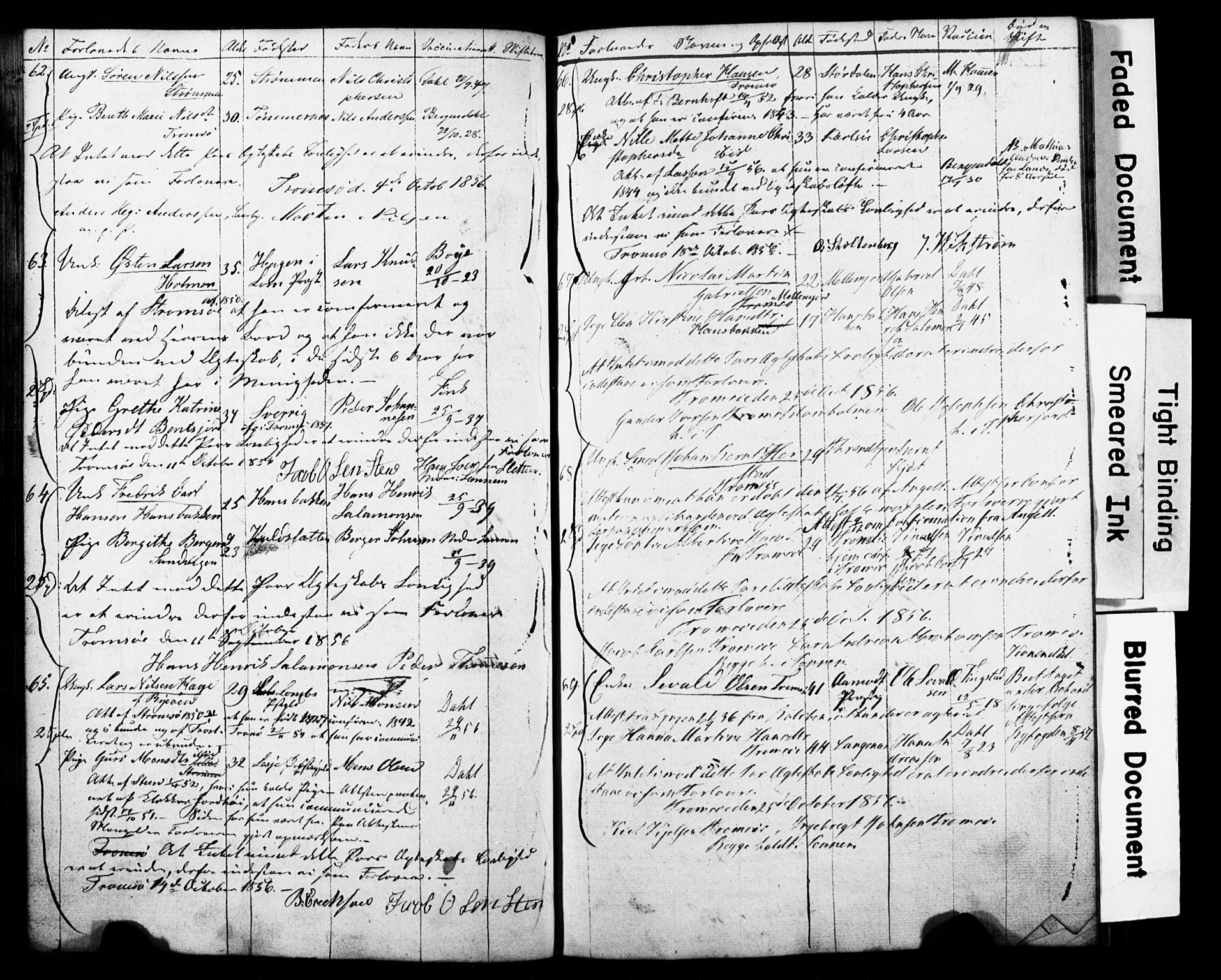 Tromsø sokneprestkontor/stiftsprosti/domprosti, SATØ/S-1343/H/Hc/L0097: Banns register no. 3, 1851-1872