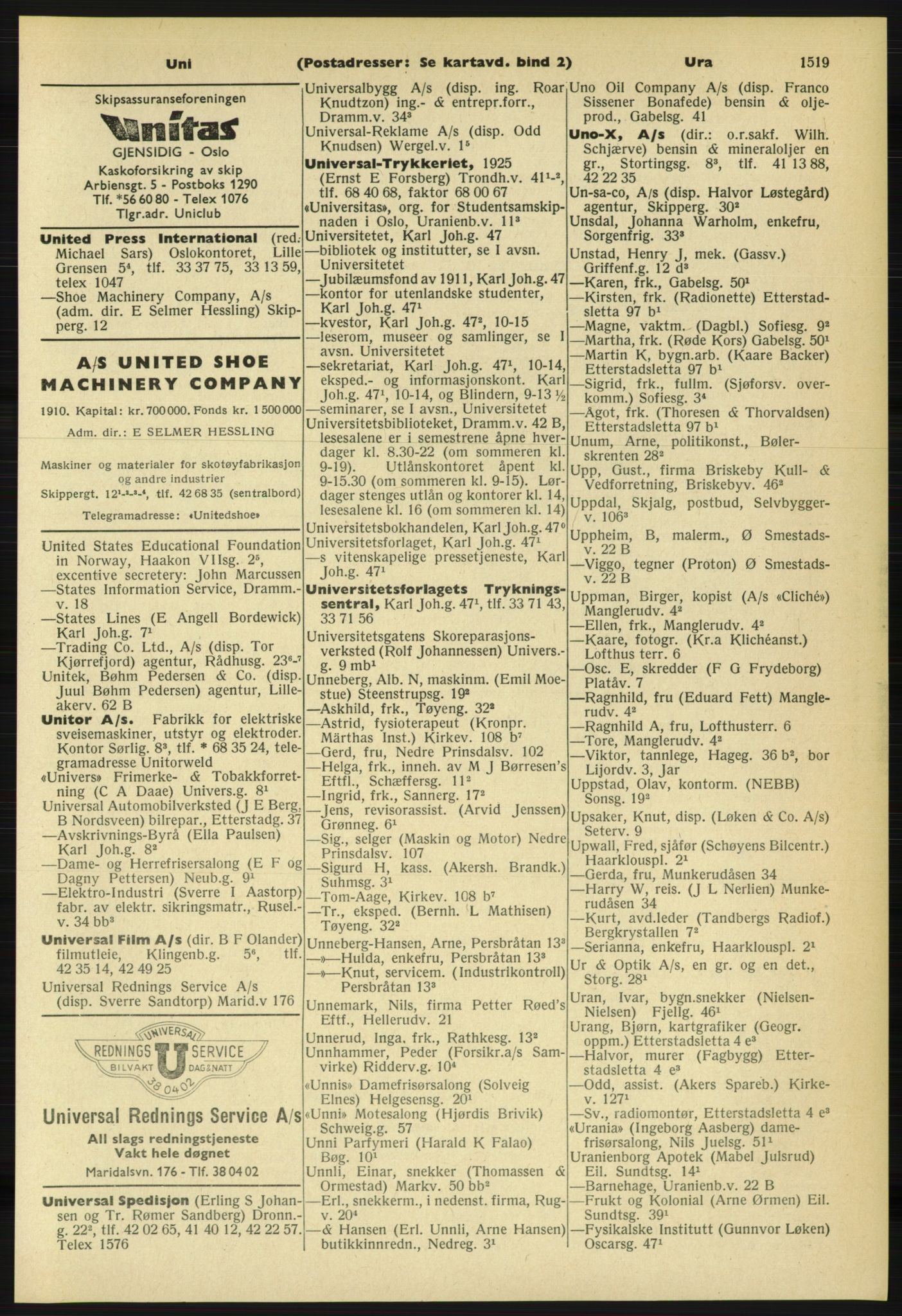 Kristiania/Oslo adressebok, PUBL/-, 1961-1962, p. 1519