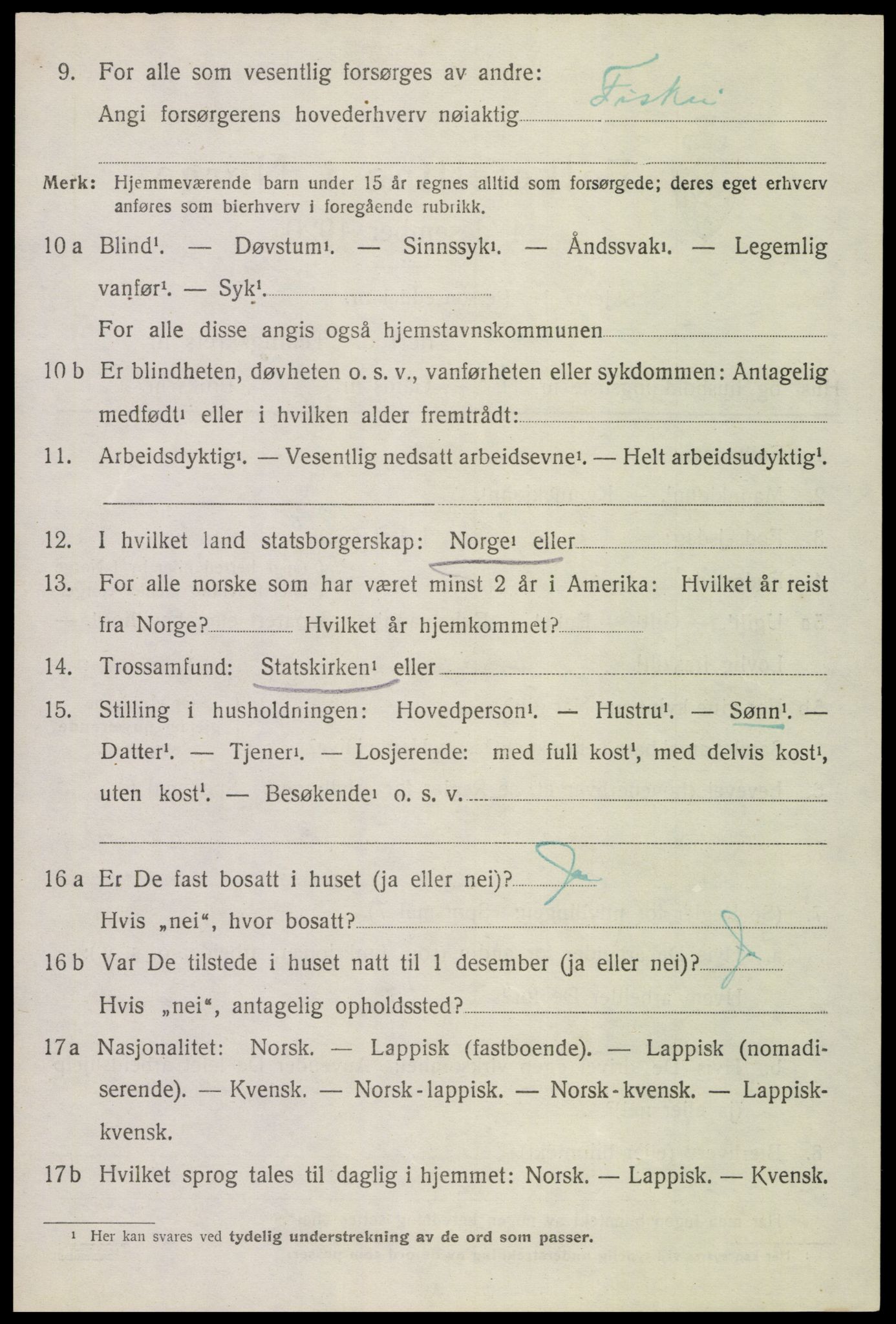 SAT, 1920 census for Øksnes, 1920, p. 4407