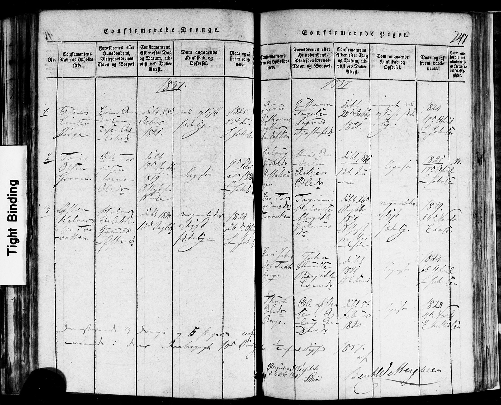 Rauland kirkebøker, SAKO/A-292/F/Fa/L0002: Parish register (official) no. 2, 1815-1860, p. 247