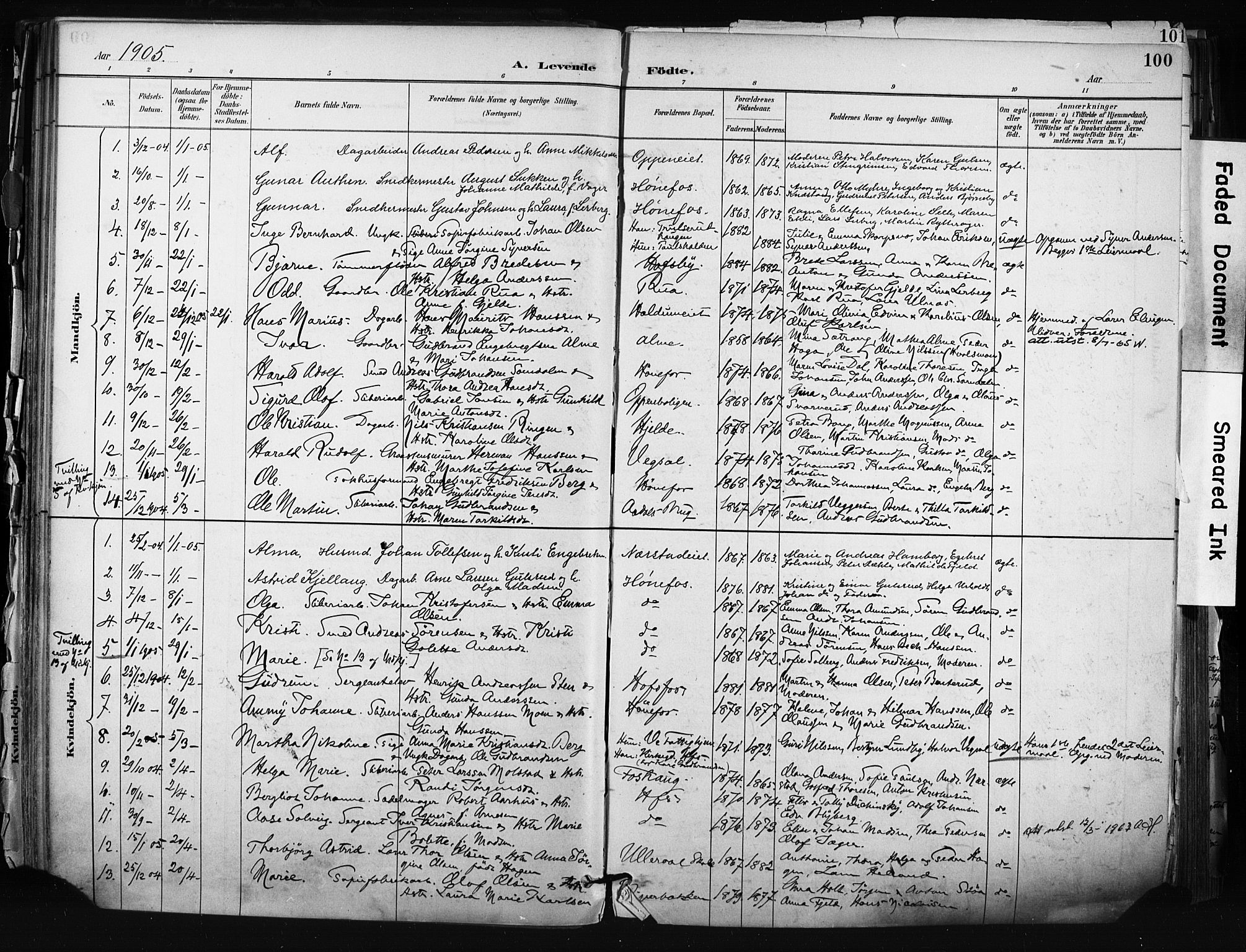 Hønefoss kirkebøker, SAKO/A-609/F/Fa/L0002: Parish register (official) no. 2, 1887-1906, p. 100