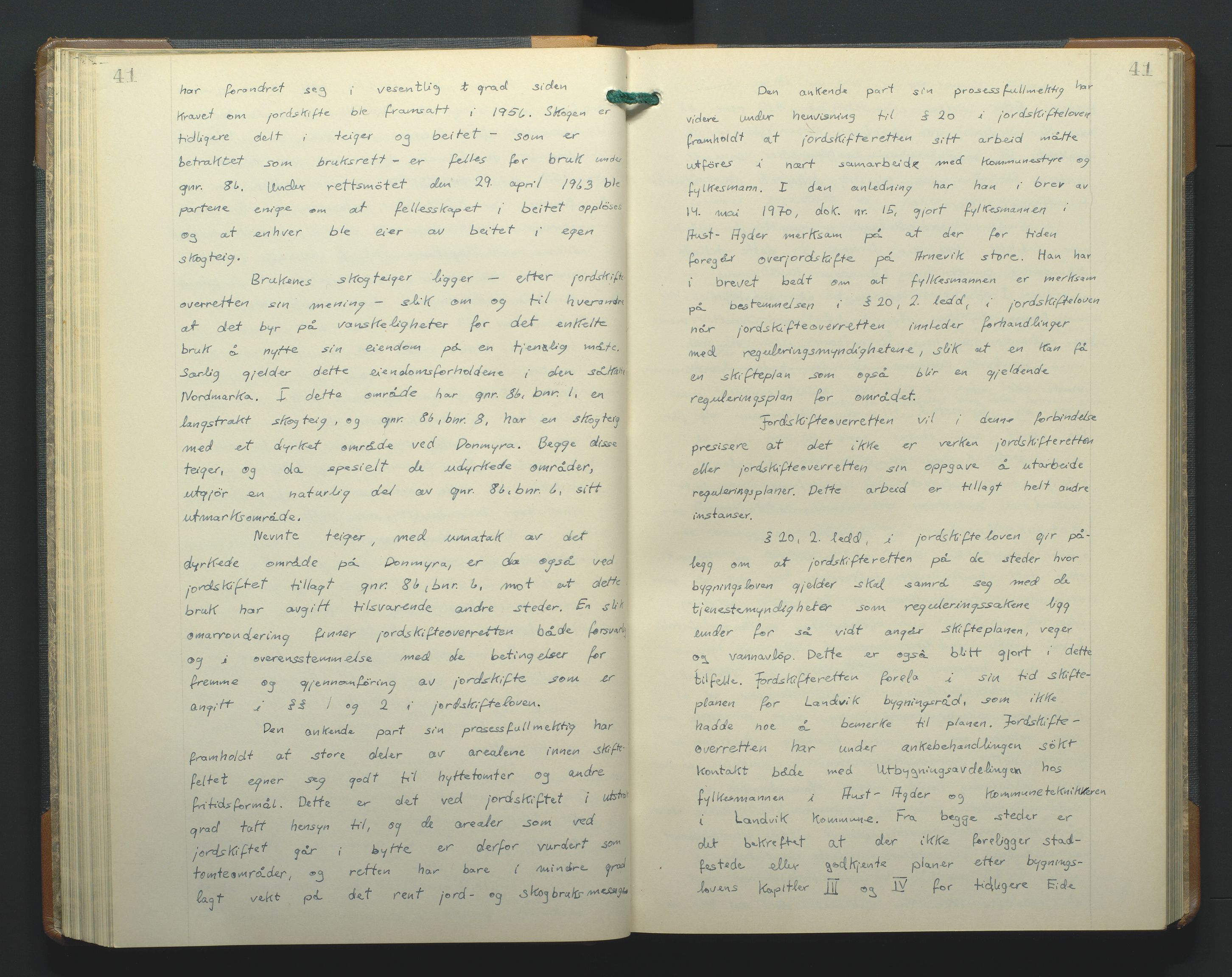 Jordskifteoverdommeren i Agder og Rogaland, AV/SAK-1541-0001/F/Fa/Faa/L0003: Overutskiftningsprotokoll Sand sorenskriveri nr 3, 1927-1974, p. 41