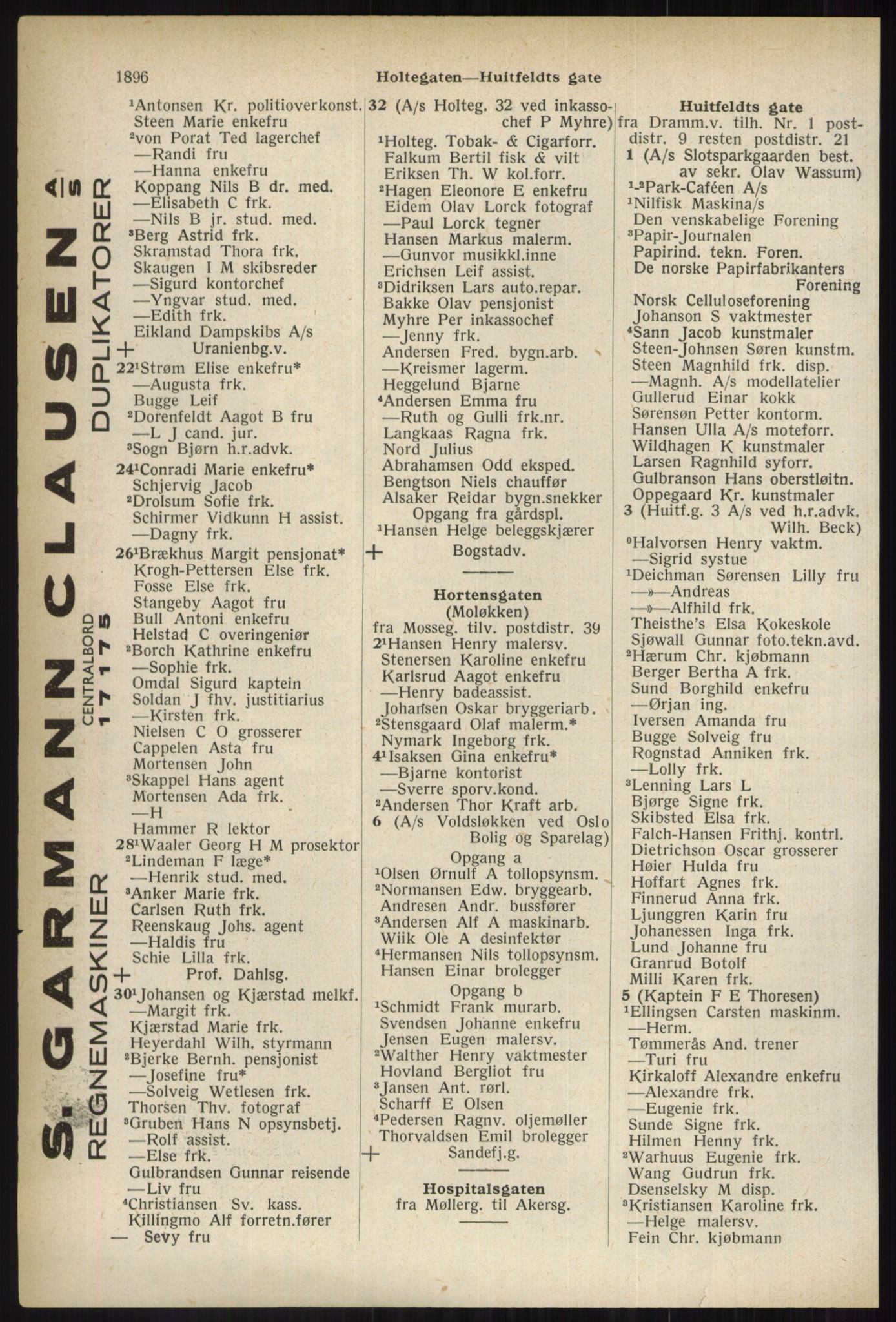 Kristiania/Oslo adressebok, PUBL/-, 1937, p. 1896