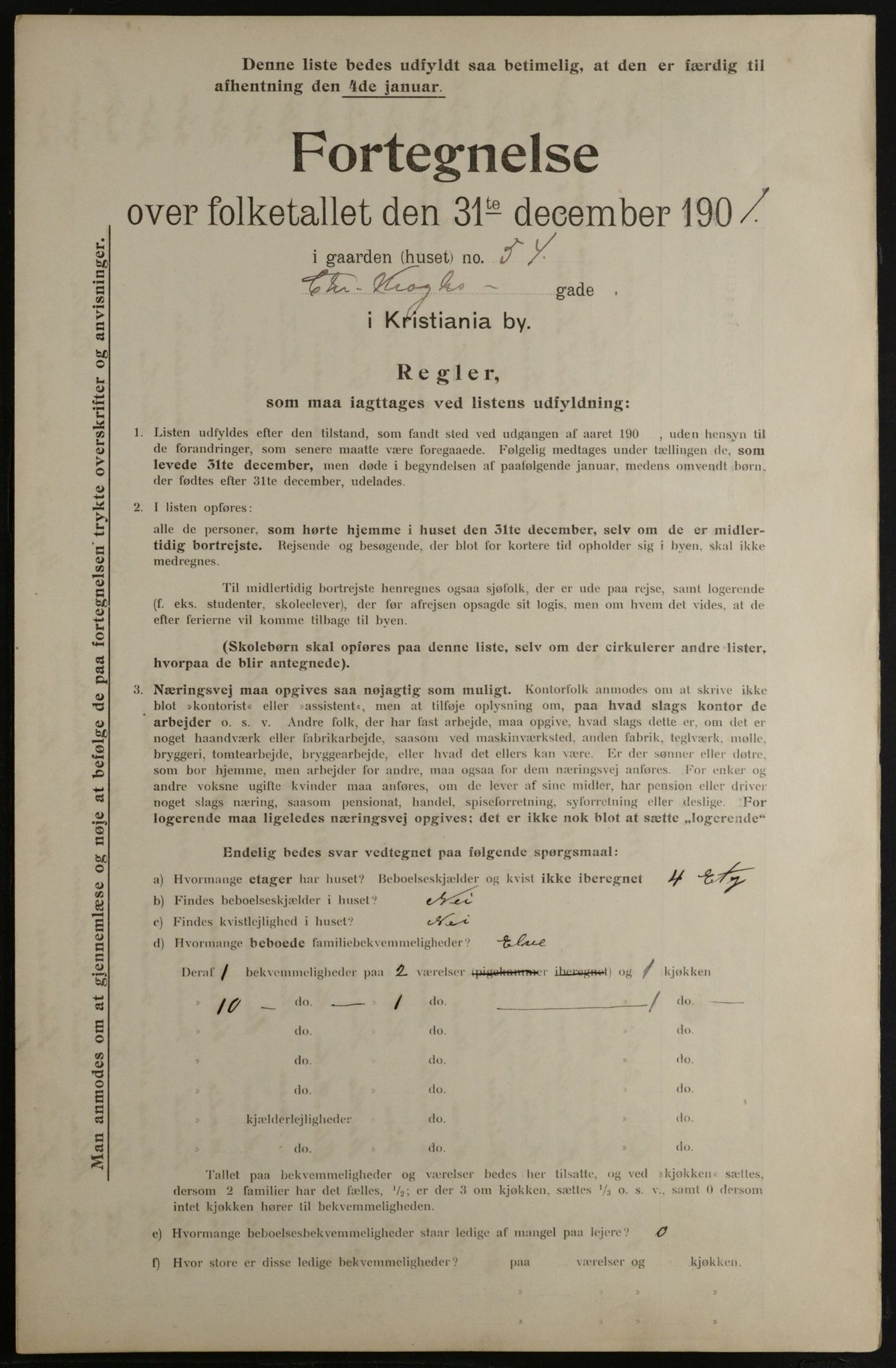 OBA, Municipal Census 1901 for Kristiania, 1901, p. 2011