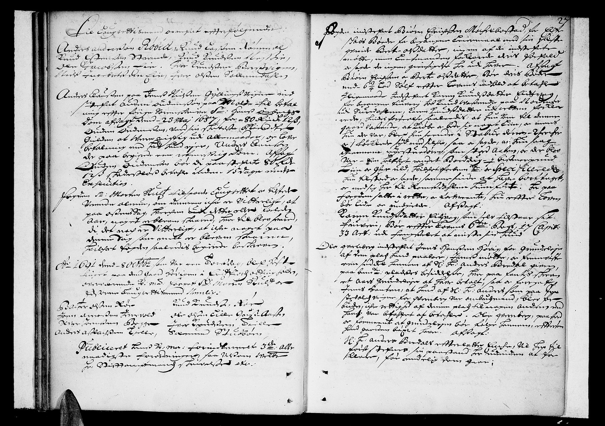 Romsdal sorenskriveri, SAT/A-4149/1/1/1A/L0002: Tingbok, 1690-1693, p. 26b-27a