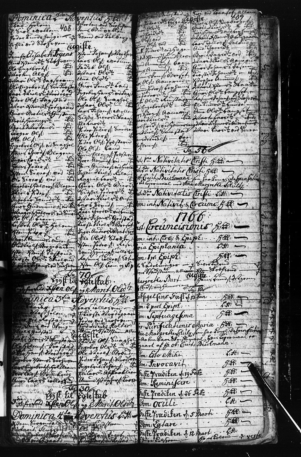 Fåberg prestekontor, SAH/PREST-086/H/Ha/Hab/L0001: Parish register (copy) no. 1, 1727-1767, p. 408-409