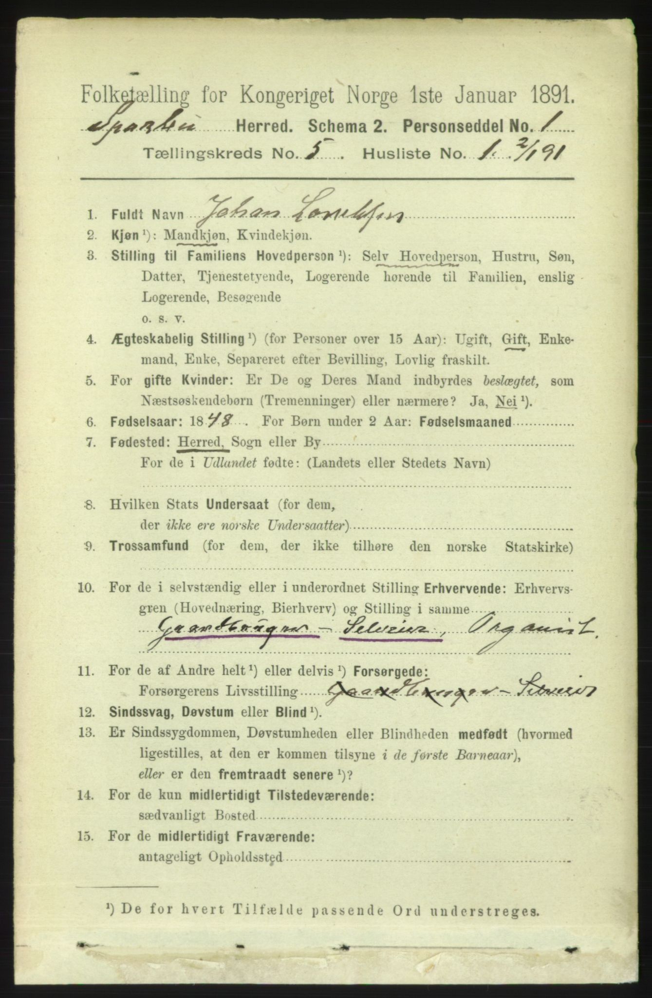 RA, 1891 census for 1731 Sparbu, 1891, p. 1681