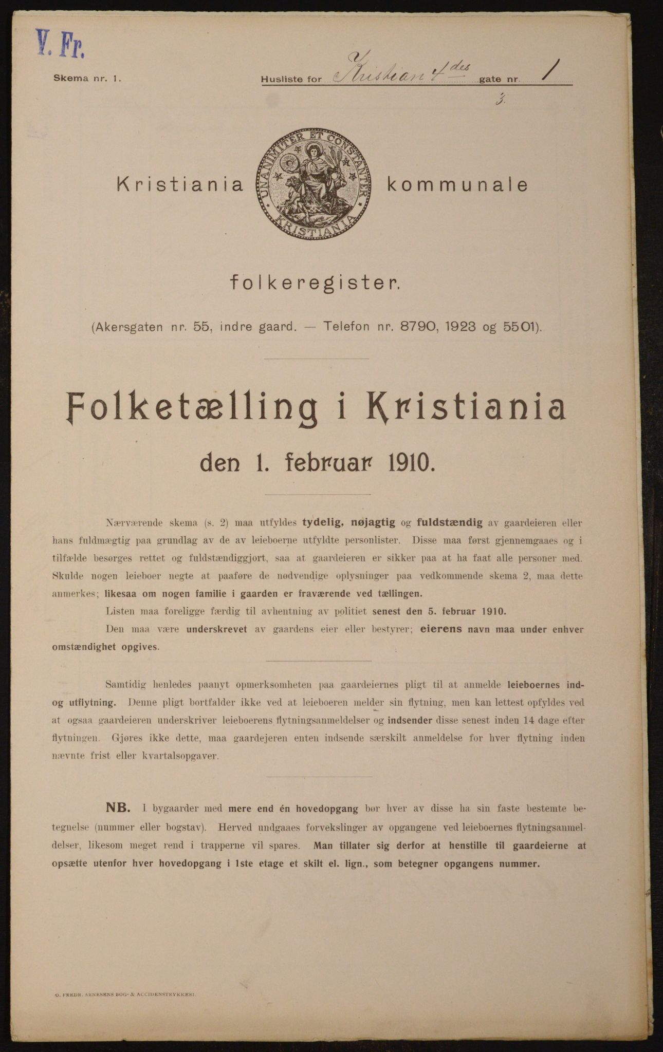 OBA, Municipal Census 1910 for Kristiania, 1910, p. 52533