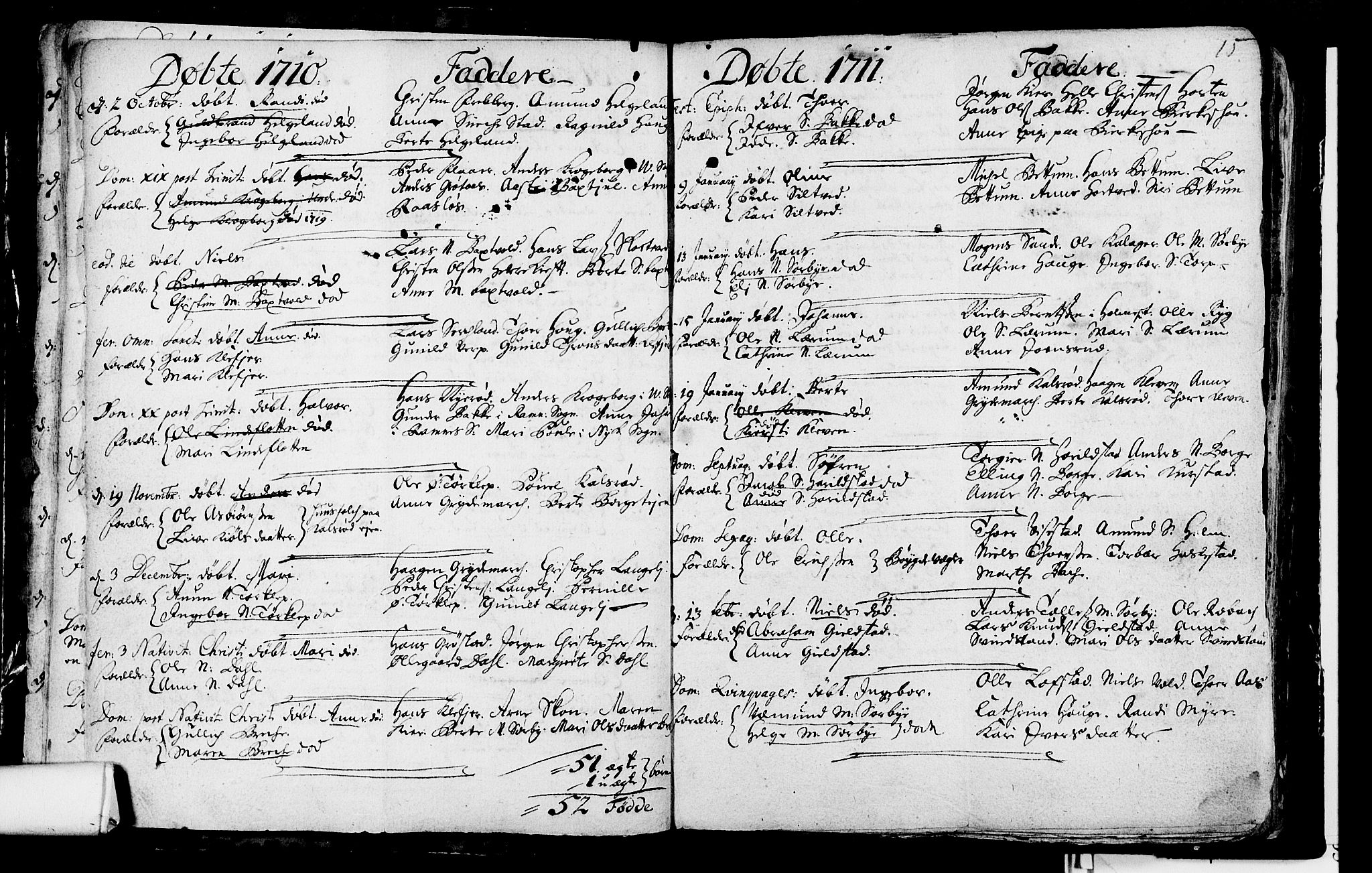 Våle kirkebøker, SAKO/A-334/F/Fa/L0002: Parish register (official) no. I 2, 1705-1732, p. 15