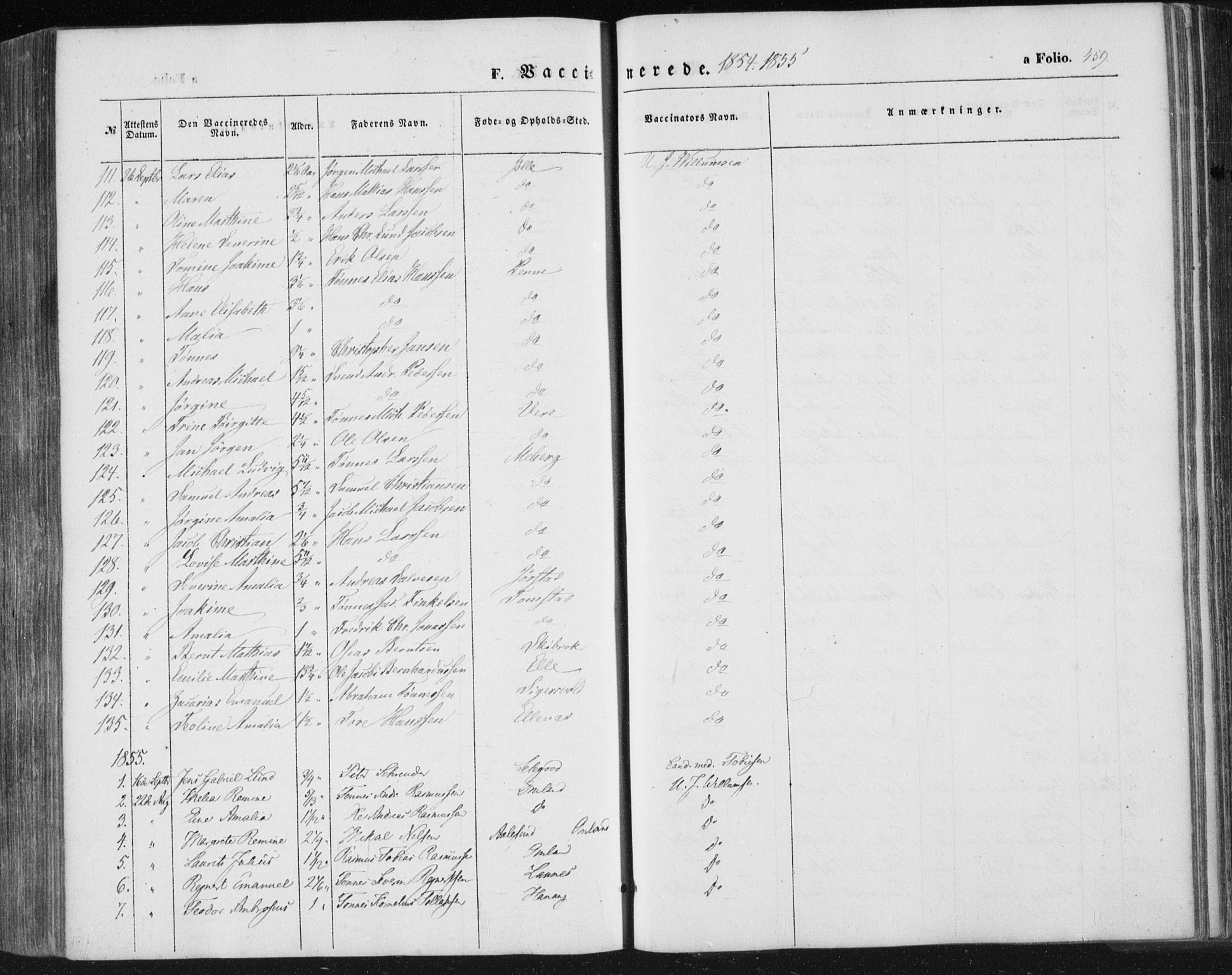 Lista sokneprestkontor, SAK/1111-0027/F/Fa/L0010: Parish register (official) no. A 10, 1846-1861, p. 459