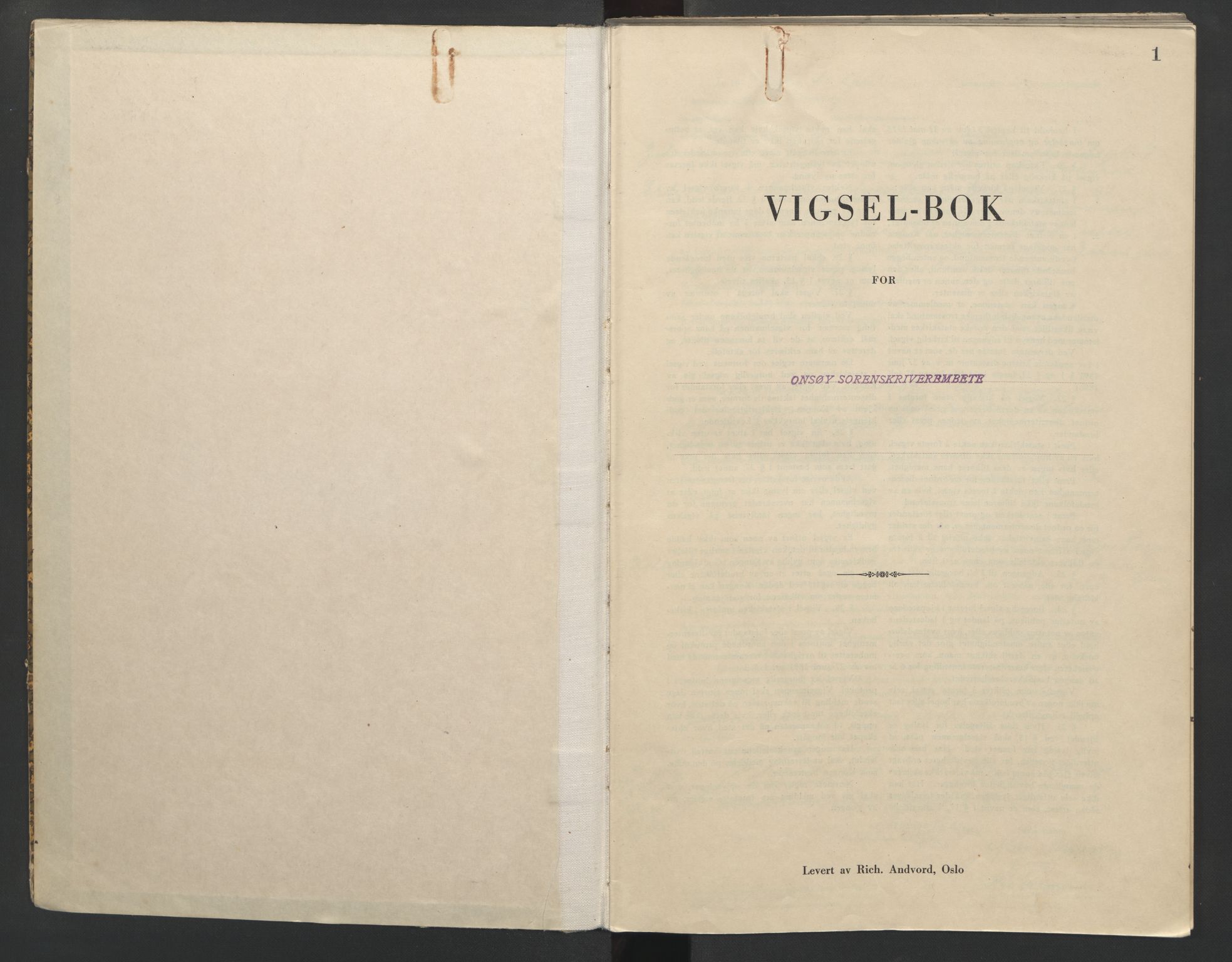 Onsøy sorenskriveri, SAO/A-10474/L/La/L0003: Vigselsbok, 1943, p. 1