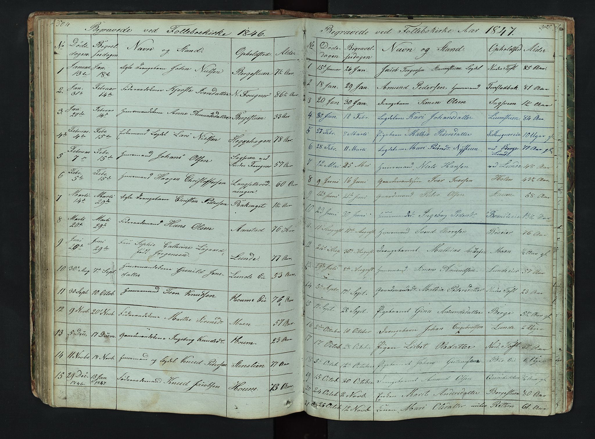 Gausdal prestekontor, SAH/PREST-090/H/Ha/Hab/L0006: Parish register (copy) no. 6, 1846-1893, p. 304-305
