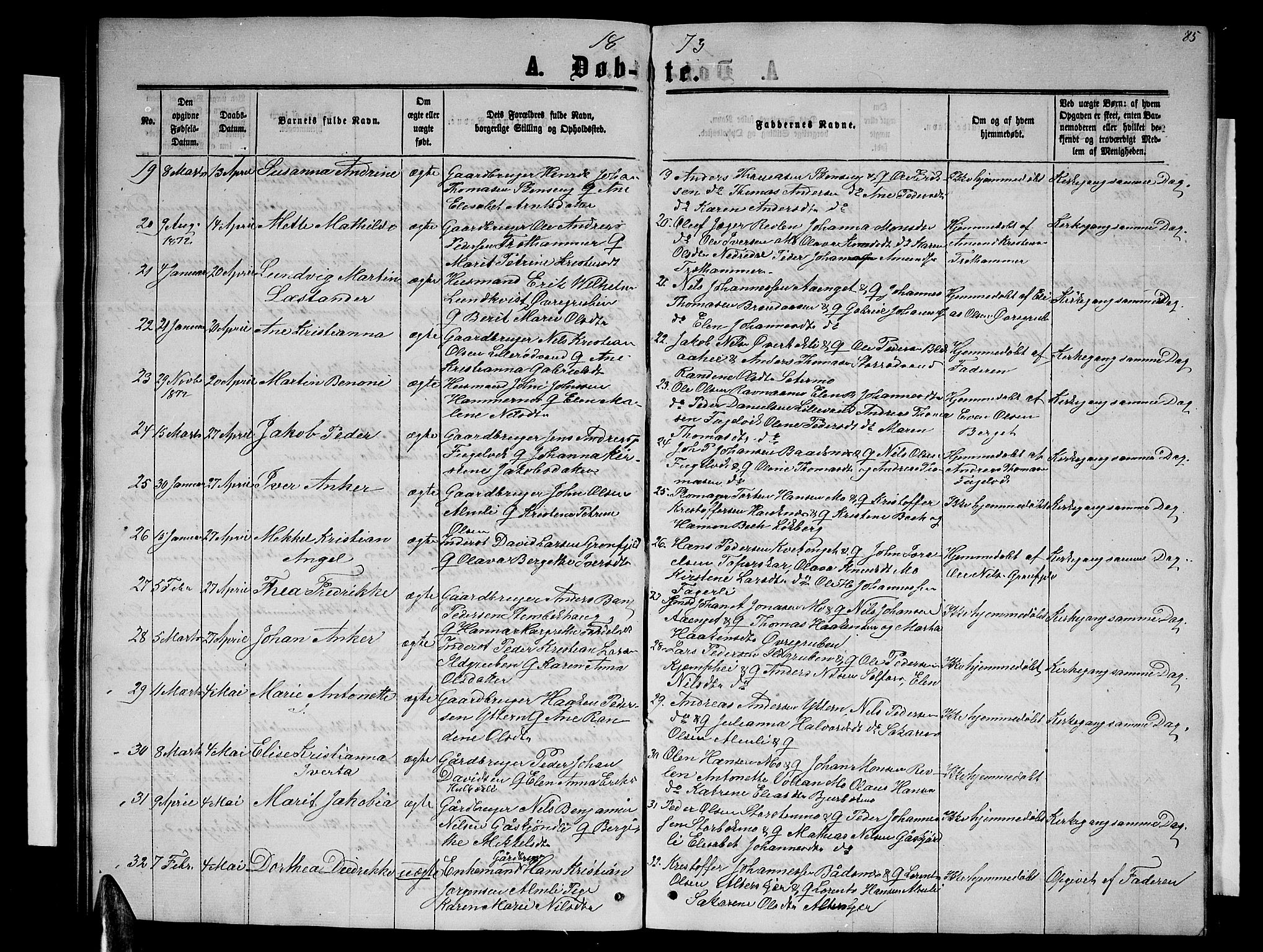 Ministerialprotokoller, klokkerbøker og fødselsregistre - Nordland, SAT/A-1459/827/L0415: Parish register (copy) no. 827C04, 1864-1886, p. 85