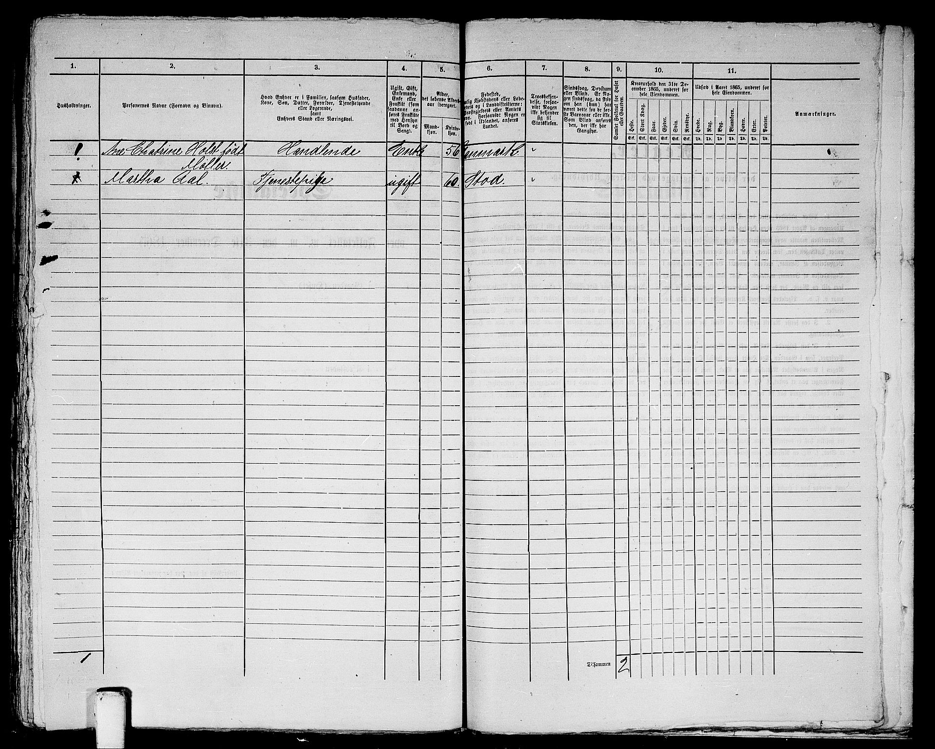 RA, 1865 census for Trondheim, 1865, p. 520