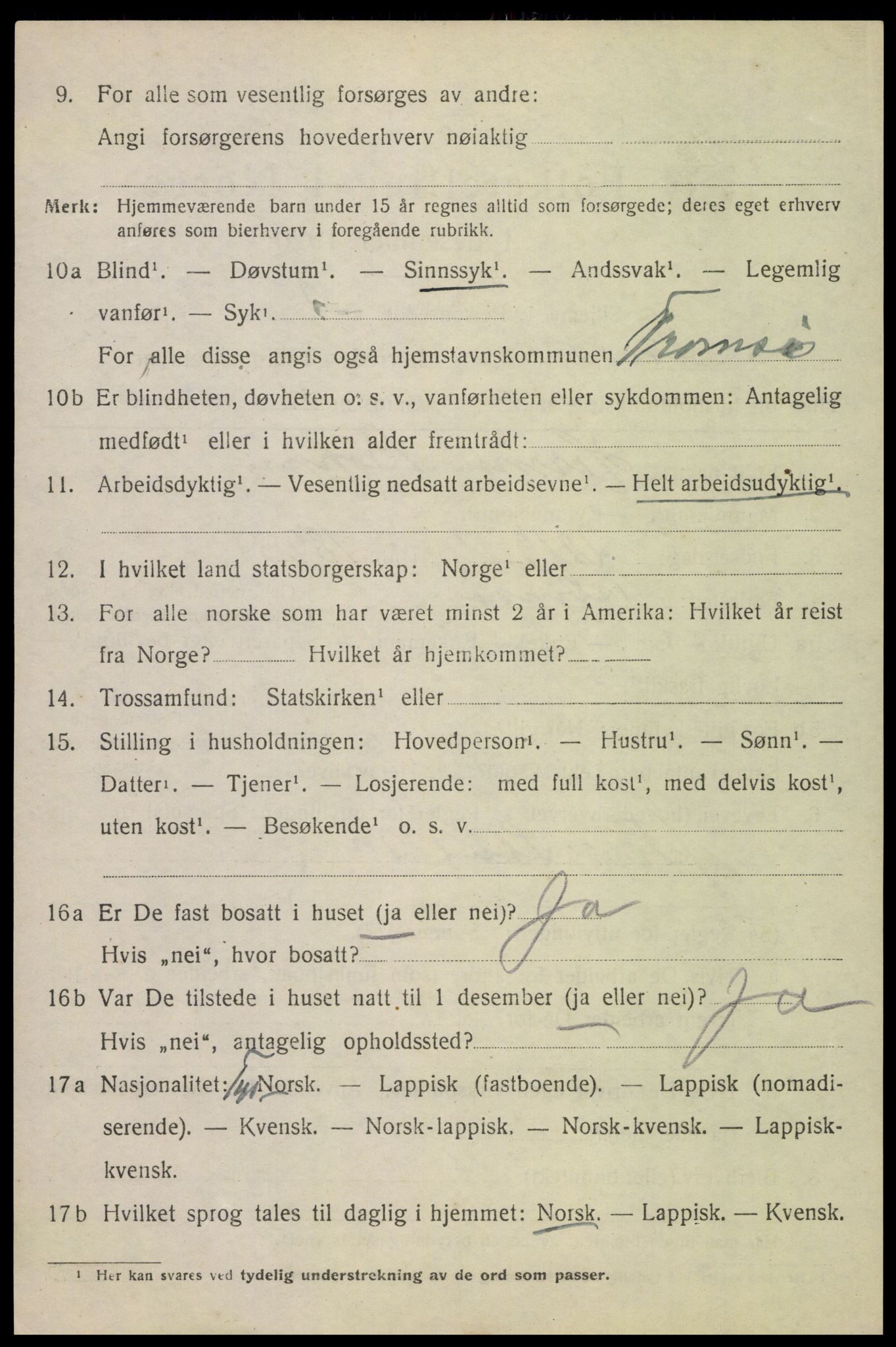 SAT, 1920 census for Bodin, 1920, p. 3965