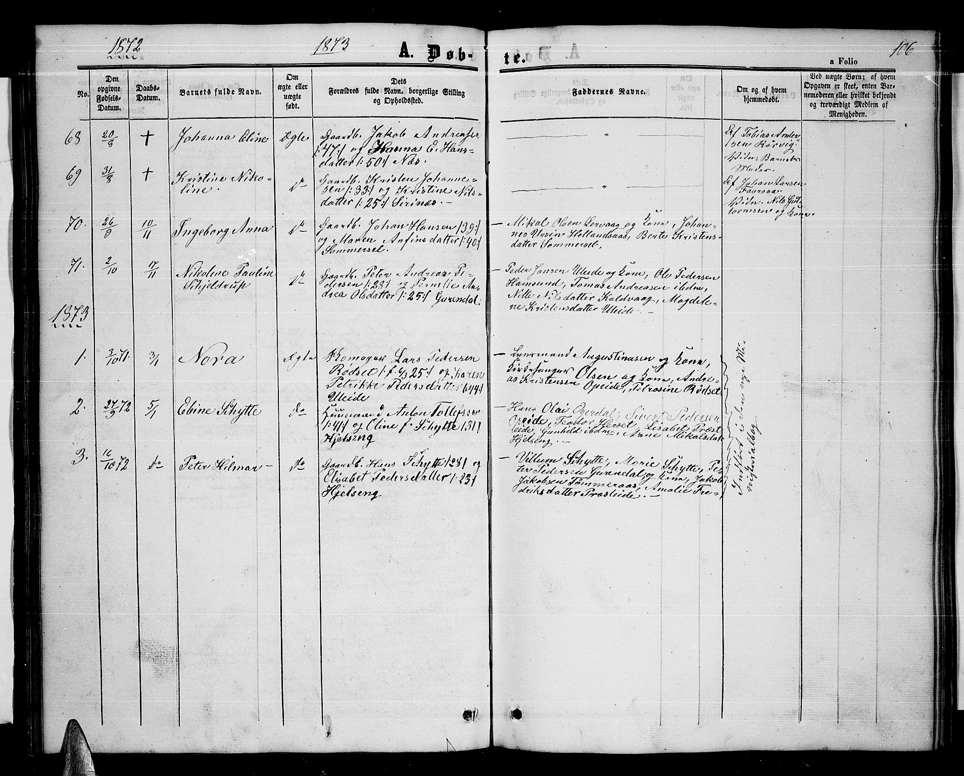 Ministerialprotokoller, klokkerbøker og fødselsregistre - Nordland, AV/SAT-A-1459/859/L0857: Parish register (copy) no. 859C03, 1854-1873, p. 106