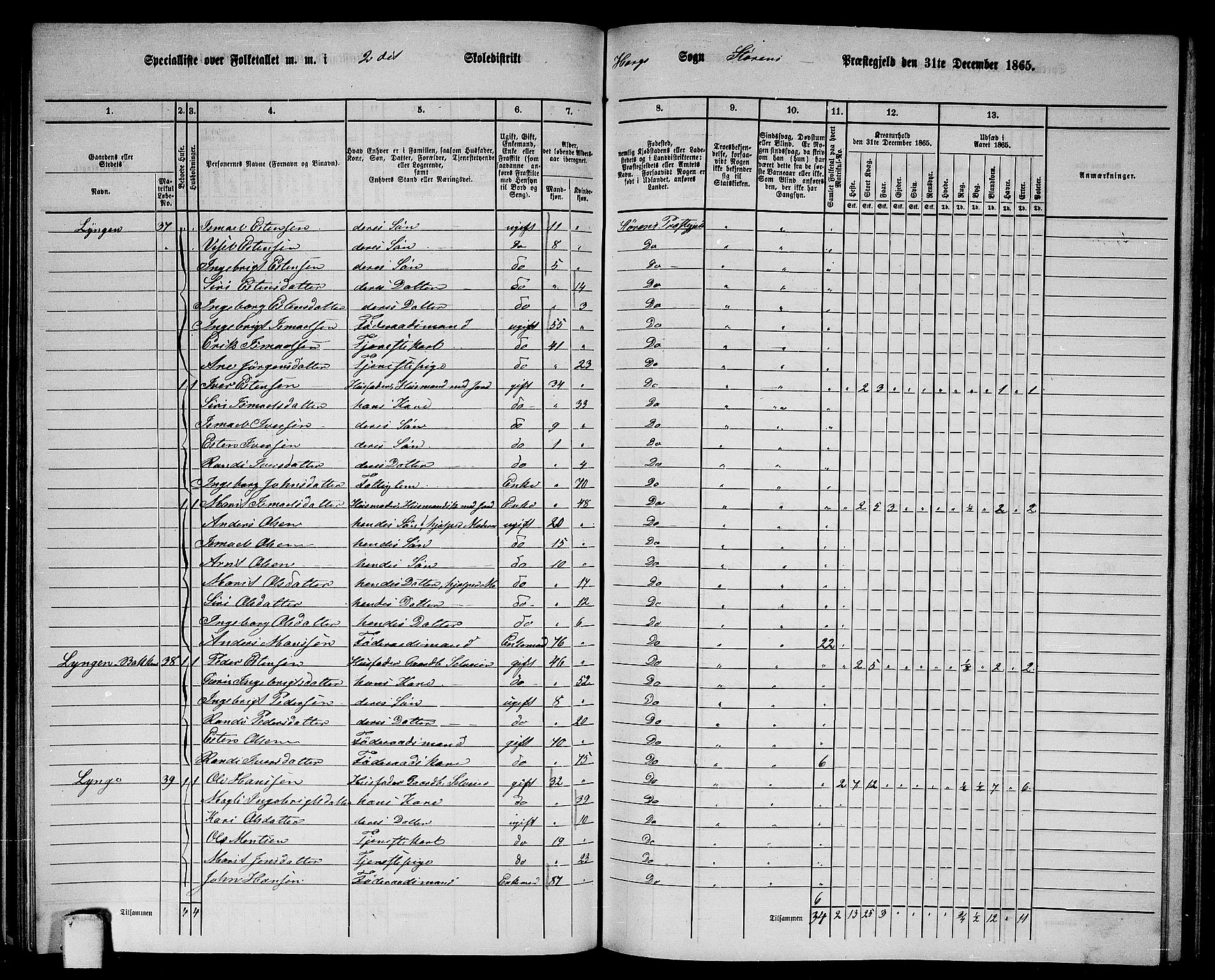 RA, 1865 census for Støren, 1865, p. 137