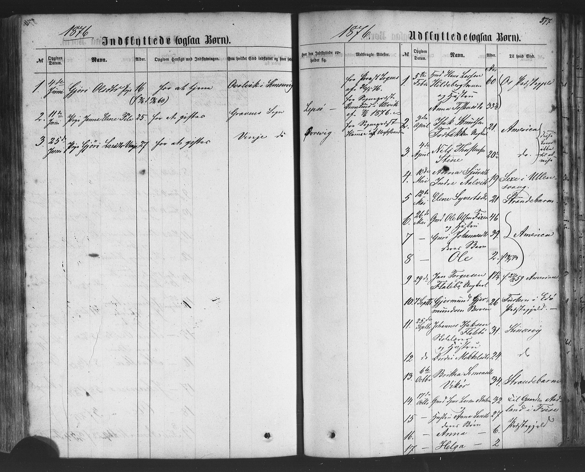 Kvam sokneprestembete, SAB/A-76201/H/Haa: Parish register (official) no. A 9, 1864-1879, p. 377