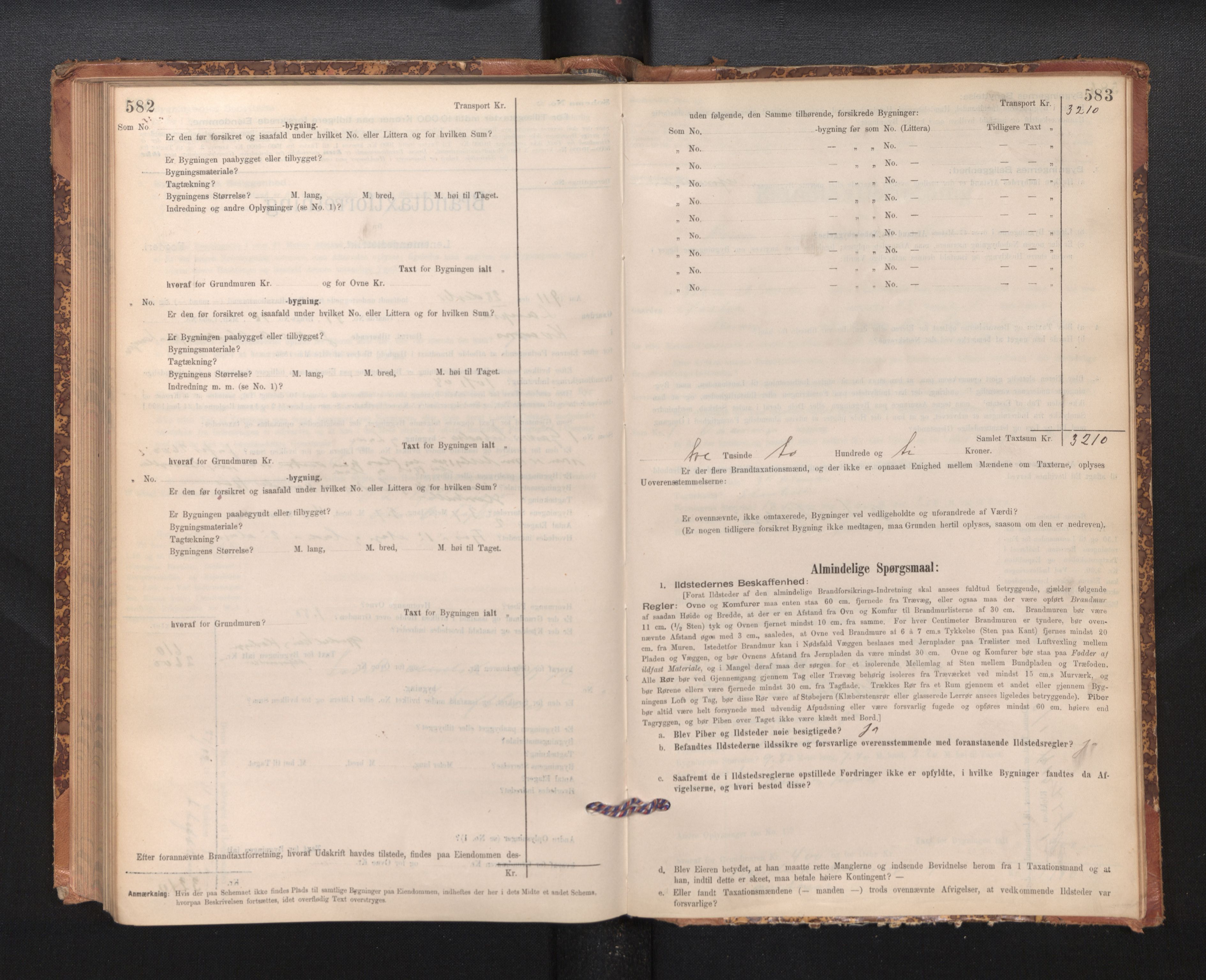 Lensmannen i Kvam, SAB/A-33201/0012/L0005: Branntakstprotokoll, skjematakst, 1894-1913, p. 582-583