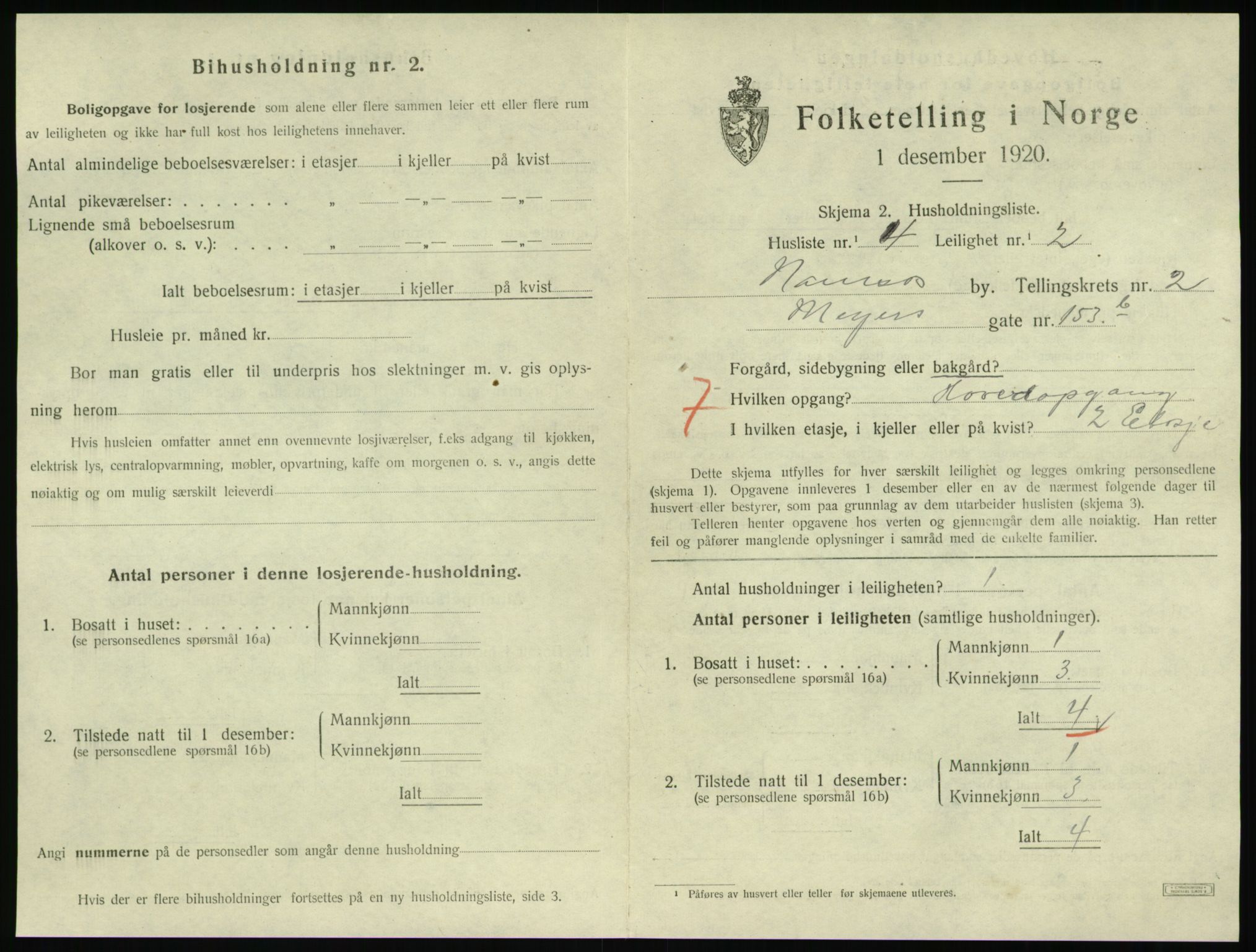 SAT, 1920 census for Namsos, 1920, p. 987