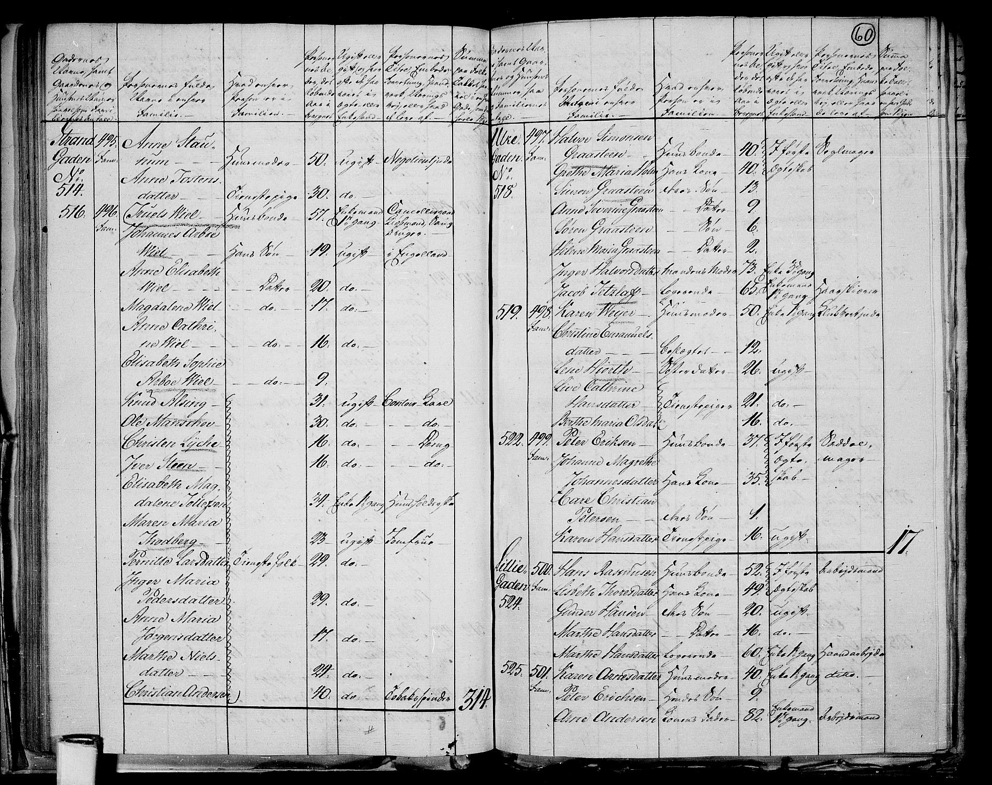 RA, 1801 census for 0101P Fredrikshald, 1801, p. 59b-60a