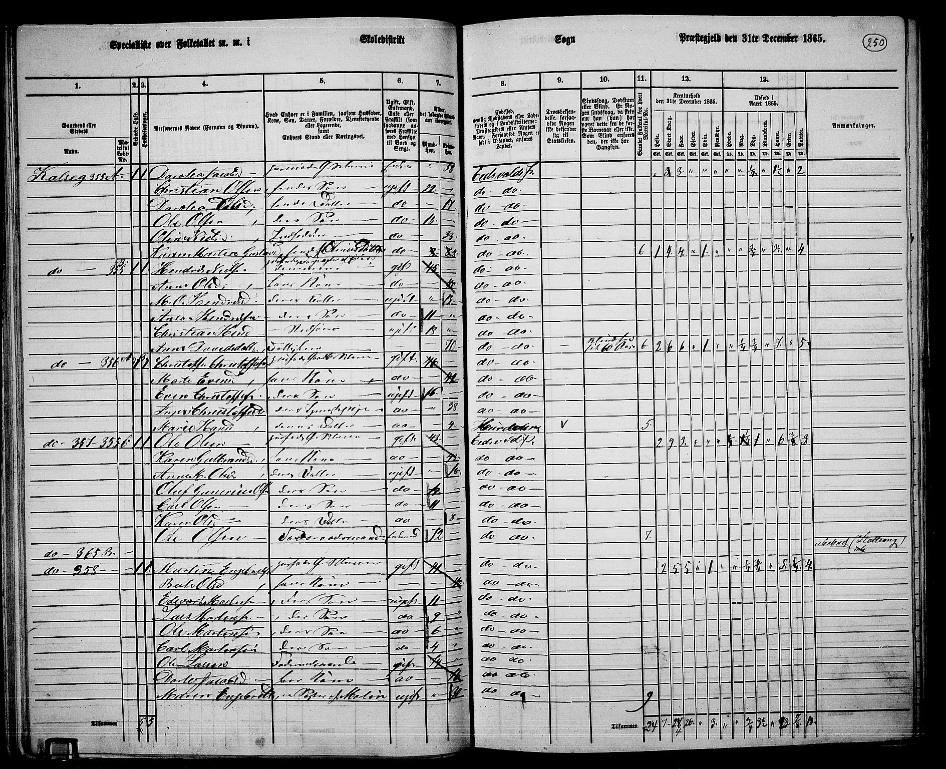 RA, 1865 census for Eidsvoll, 1865, p. 225