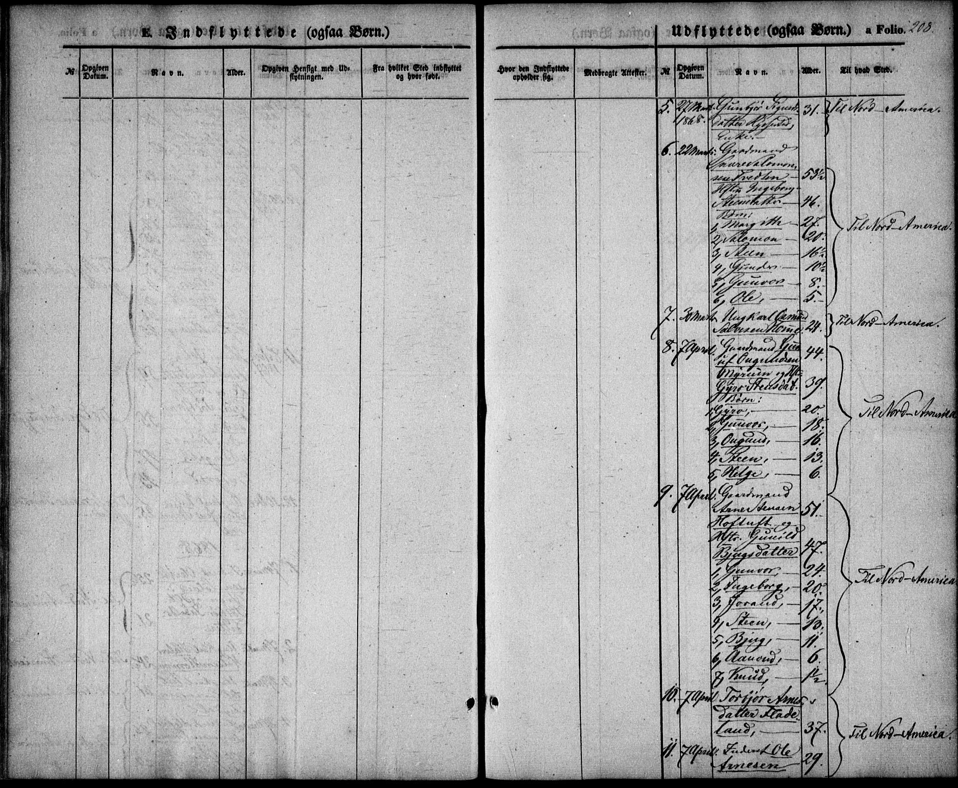 Valle sokneprestkontor, SAK/1111-0044/F/Fa/Fac/L0007: Parish register (official) no. A 7, 1854-1868, p. 208
