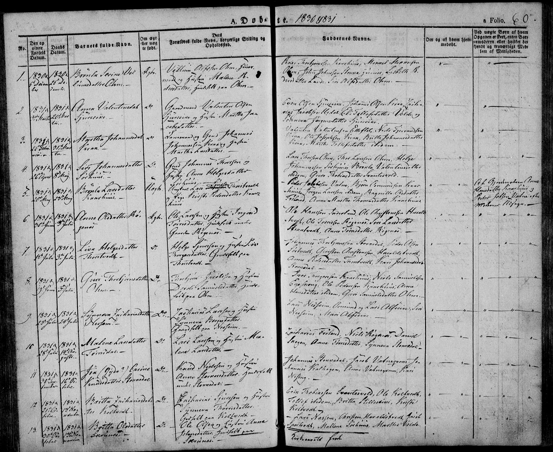 Skjold sokneprestkontor, AV/SAST-A-101847/H/Ha/Haa/L0005: Parish register (official) no. A 5, 1830-1856, p. 60