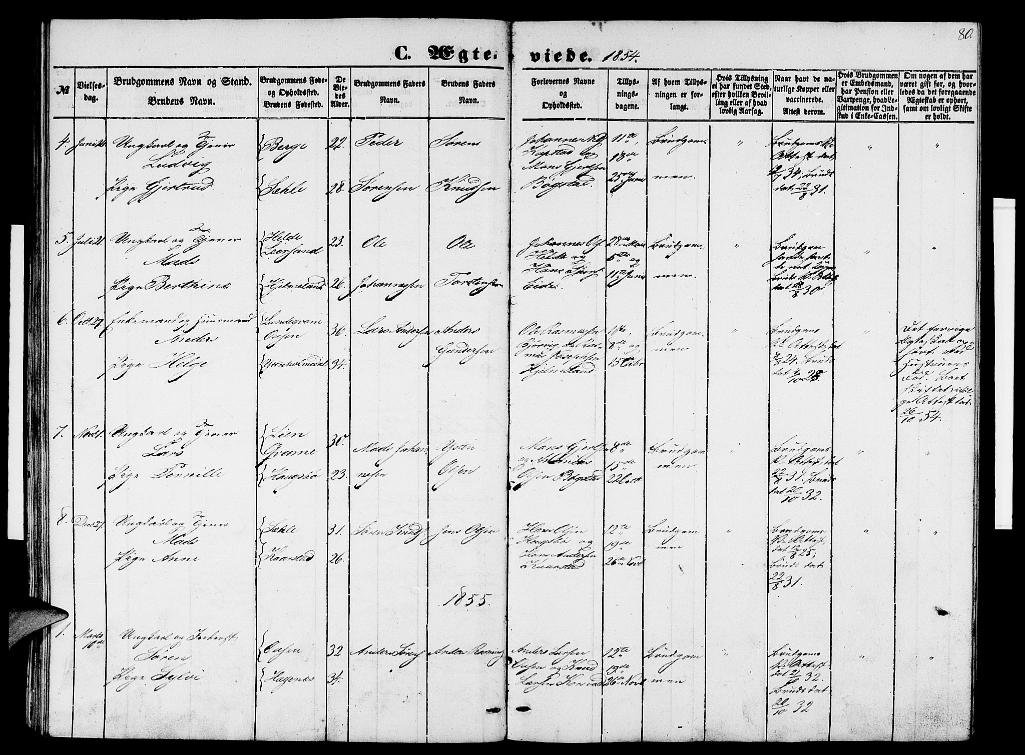 Gaular sokneprestembete, SAB/A-80001/H/Hab: Parish register (copy) no. B 1, 1853-1863, p. 79