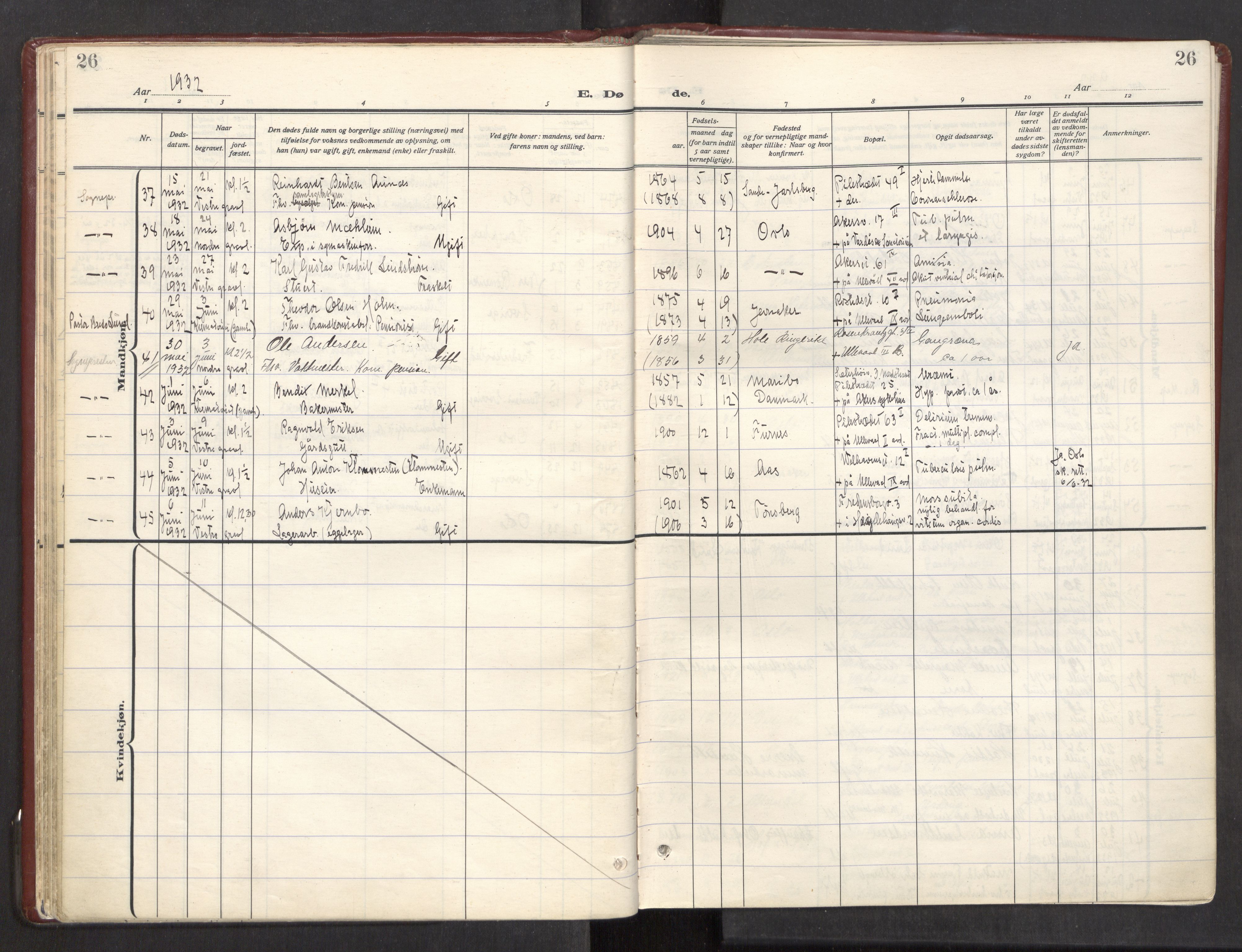 Trefoldighet prestekontor Kirkebøker, AV/SAO-A-10882/F/Fd/L0006: Parish register (official) no. IV 6, 1929-1957, p. 26