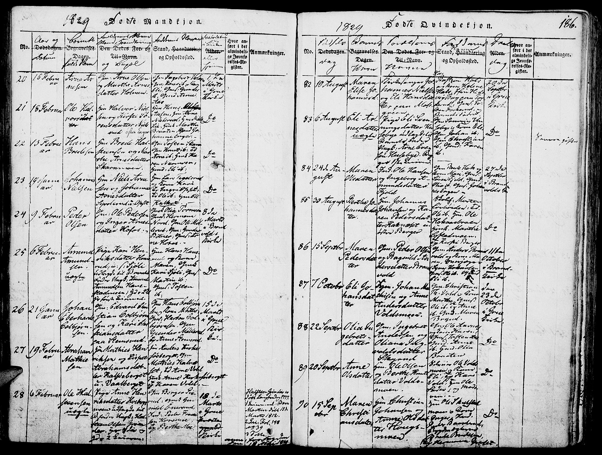 Grue prestekontor, AV/SAH-PREST-036/H/Ha/Haa/L0006: Parish register (official) no. 6, 1814-1830, p. 186