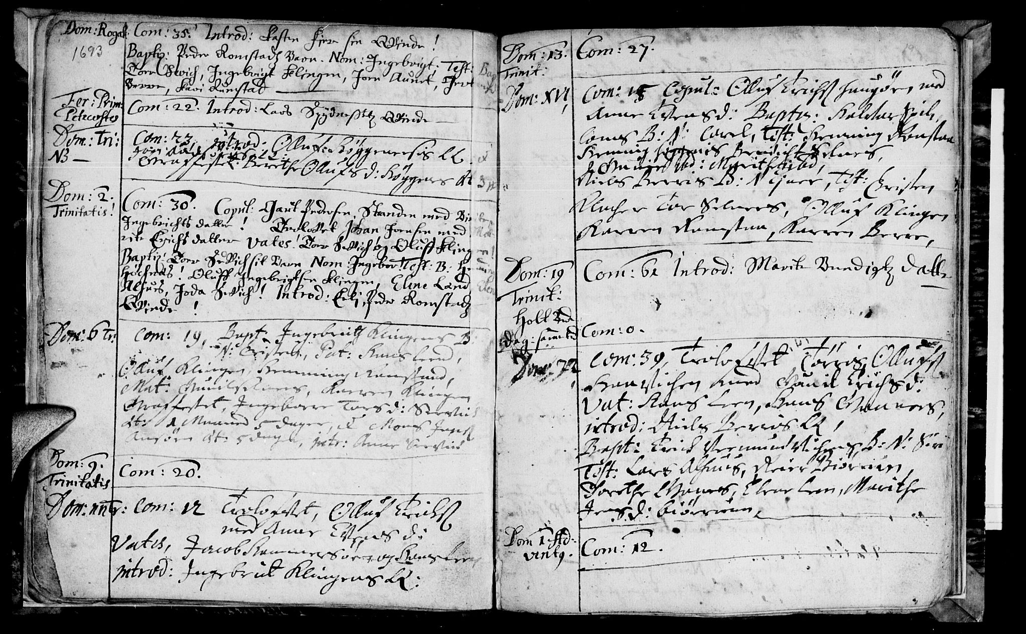 Ministerialprotokoller, klokkerbøker og fødselsregistre - Nord-Trøndelag, SAT/A-1458/770/L0587: Parish register (official) no. 770A01, 1689-1697, p. 18-19