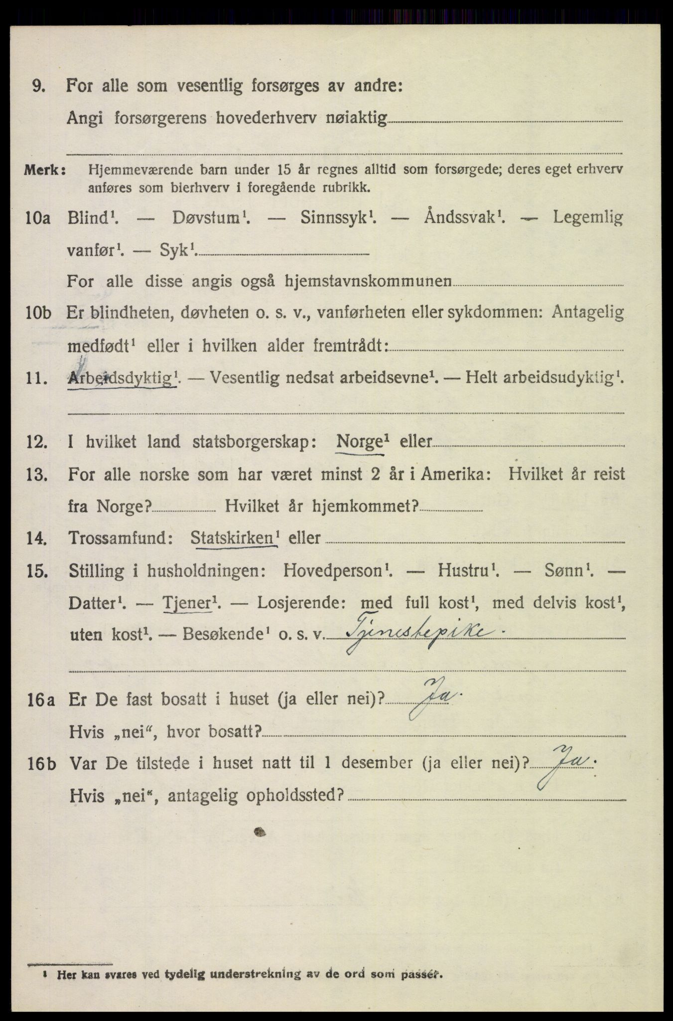 SAH, 1920 census for Tynset, 1920, p. 5627