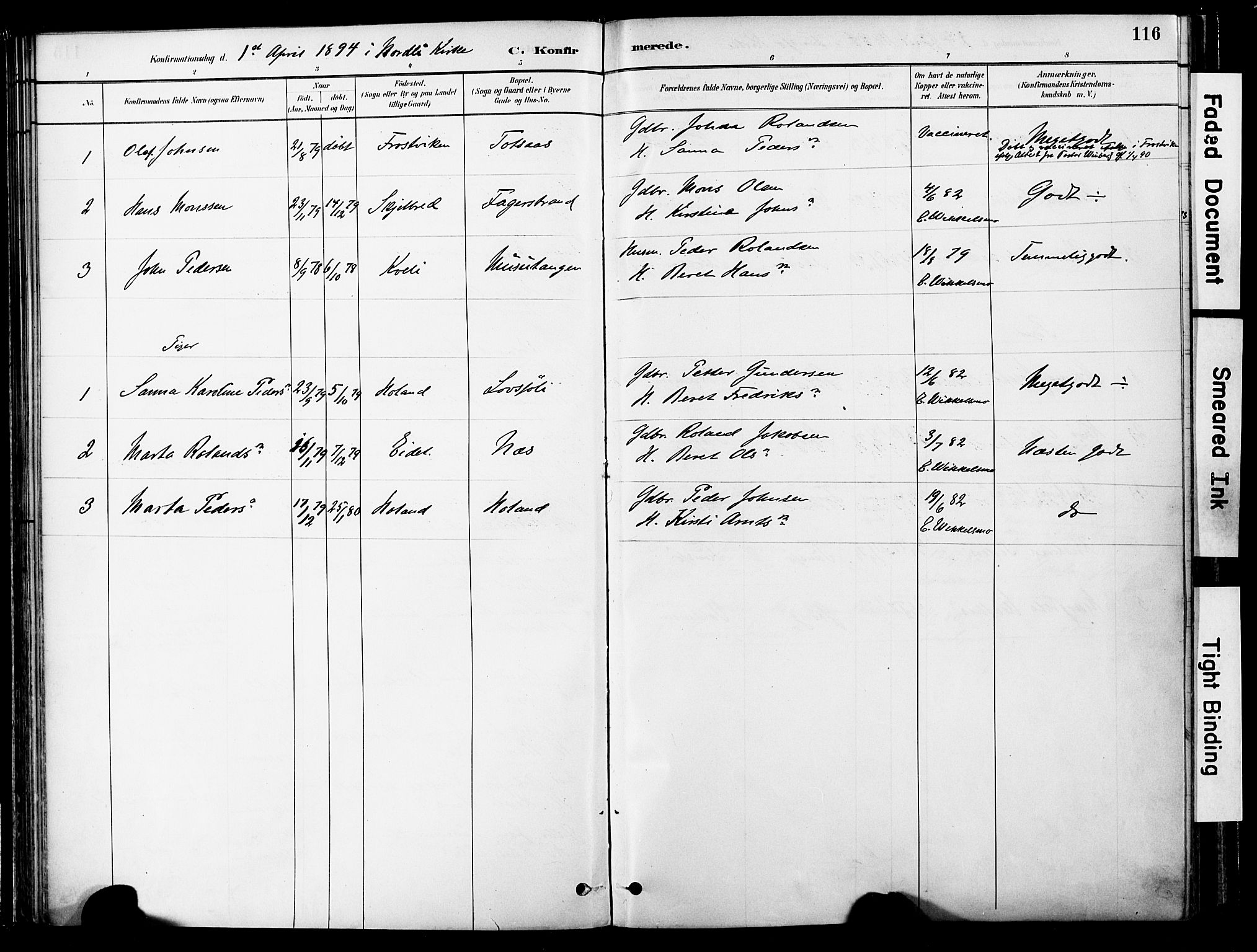 Ministerialprotokoller, klokkerbøker og fødselsregistre - Nord-Trøndelag, SAT/A-1458/755/L0494: Parish register (official) no. 755A03, 1882-1902, p. 116