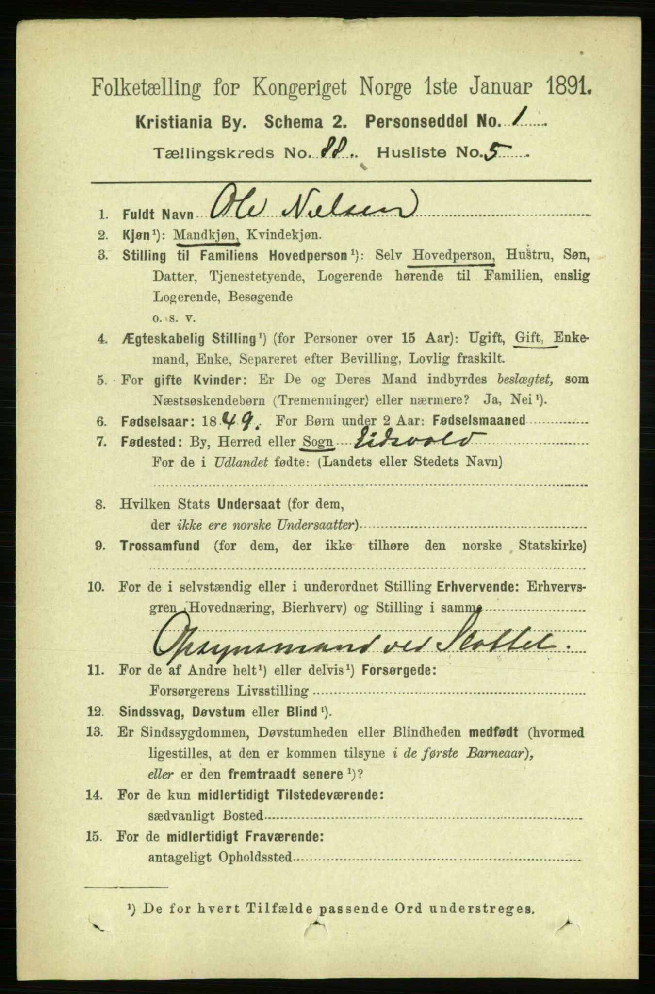 RA, 1891 census for 0301 Kristiania, 1891, p. 43862