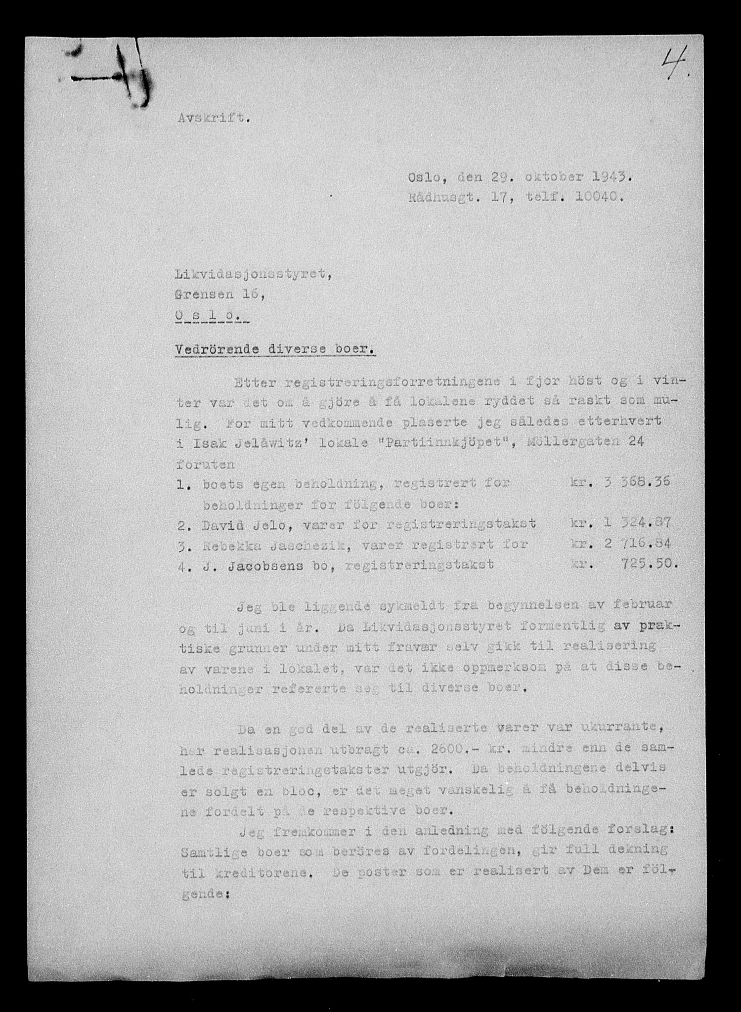 Justisdepartementet, Tilbakeføringskontoret for inndratte formuer, AV/RA-S-1564/H/Hc/Hcc/L0948: --, 1945-1947, p. 90