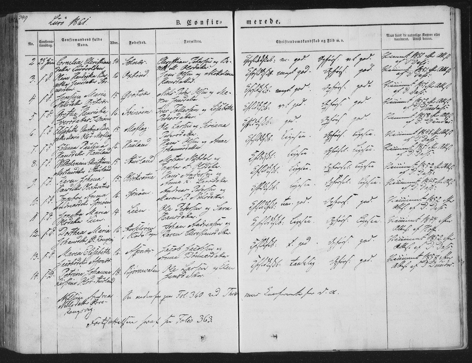 Ministerialprotokoller, klokkerbøker og fødselsregistre - Nordland, SAT/A-1459/839/L0565: Parish register (official) no. 839A02, 1825-1862, p. 349