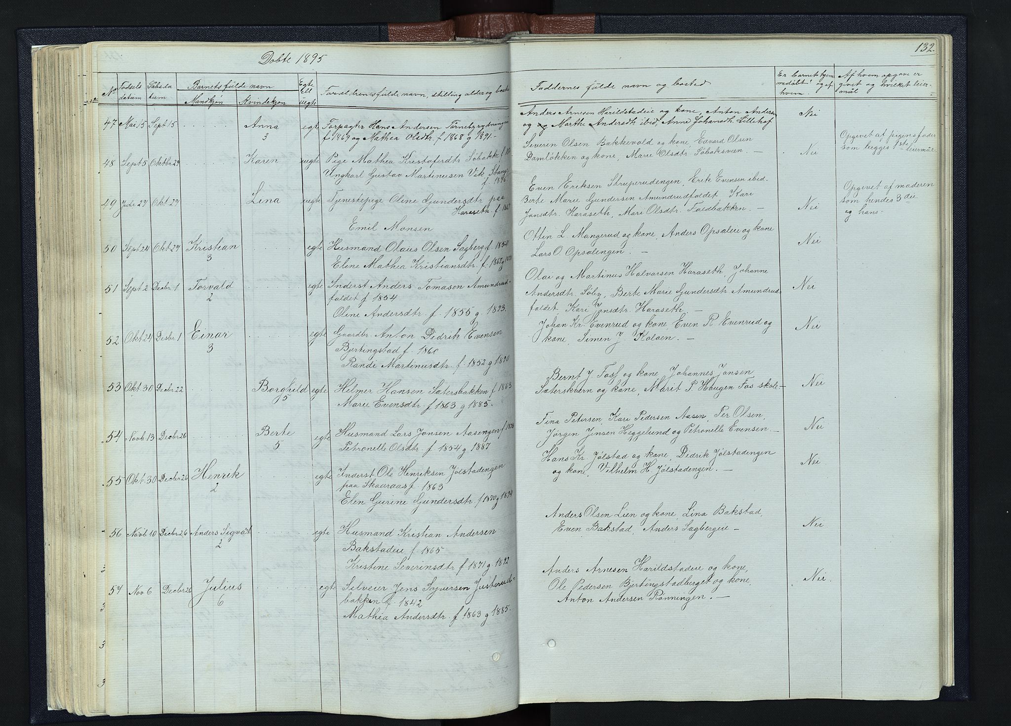 Romedal prestekontor, SAH/PREST-004/L/L0010: Parish register (copy) no. 10, 1860-1895, p. 132