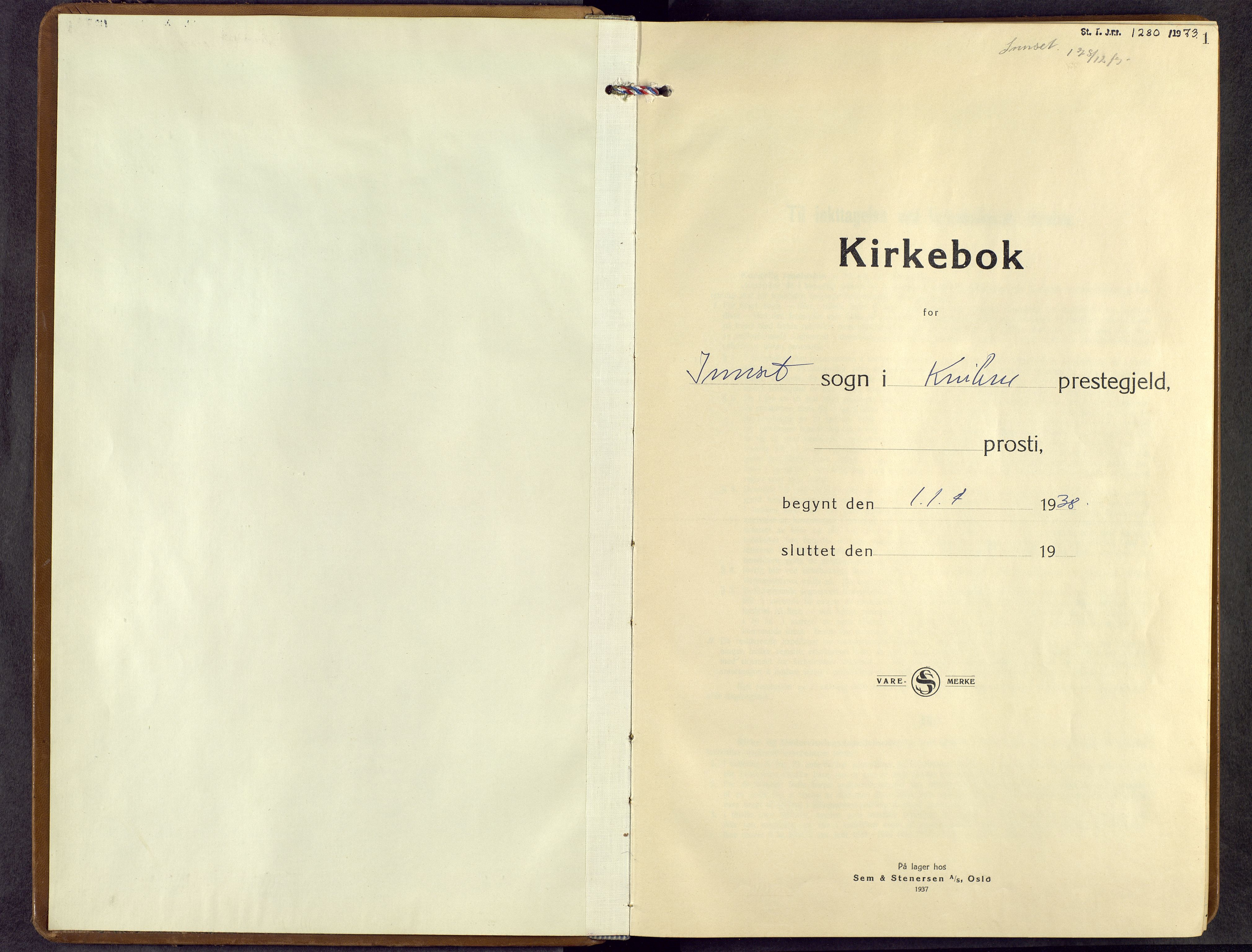 Kvikne prestekontor, AV/SAH-PREST-064/H/Ha/Hab/L0007: Parish register (copy) no. 7, 1938-1965, p. 1