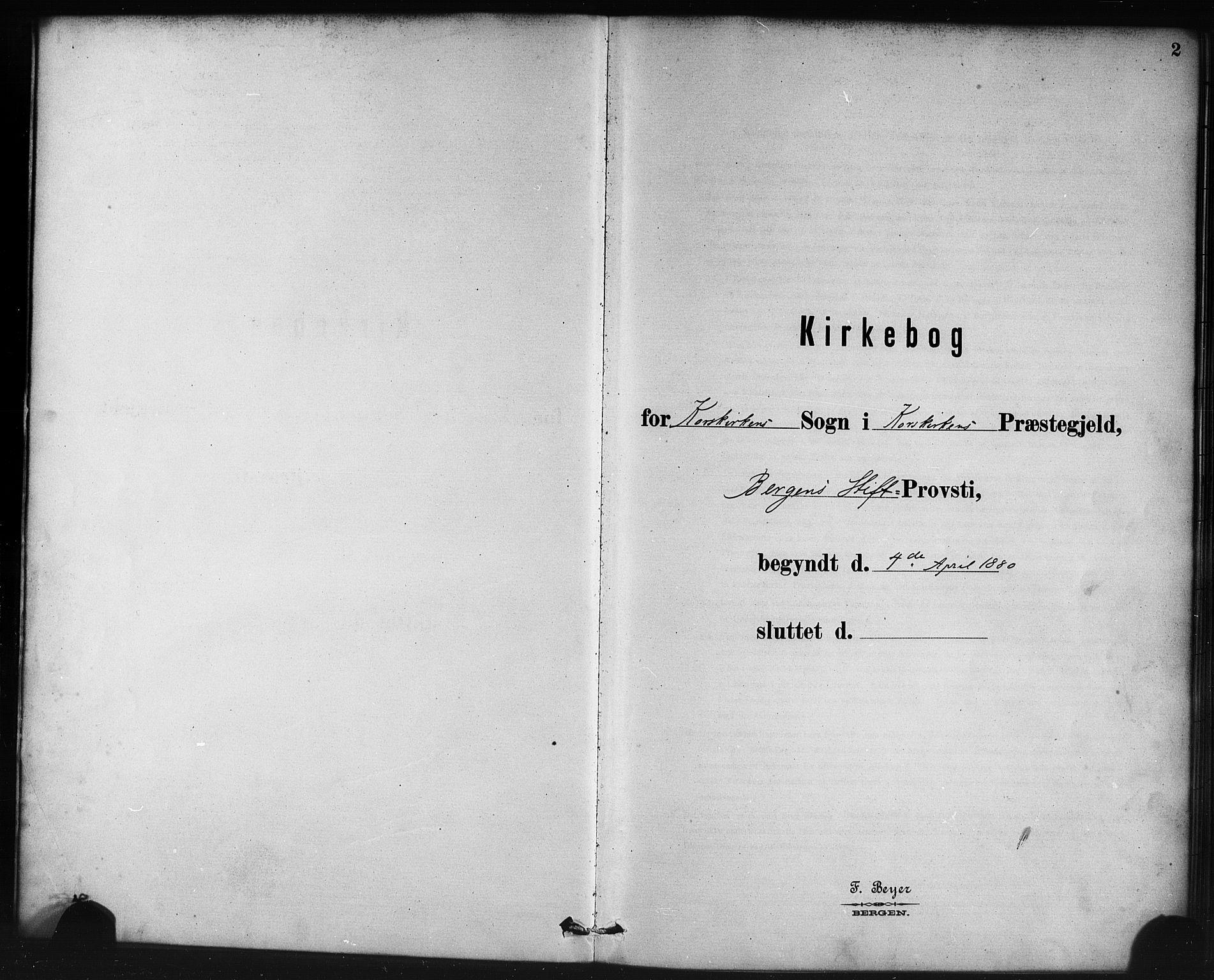 Korskirken sokneprestembete, SAB/A-76101/H/Haa/L0029: Parish register (official) no. C 5, 1880-1892, p. 2