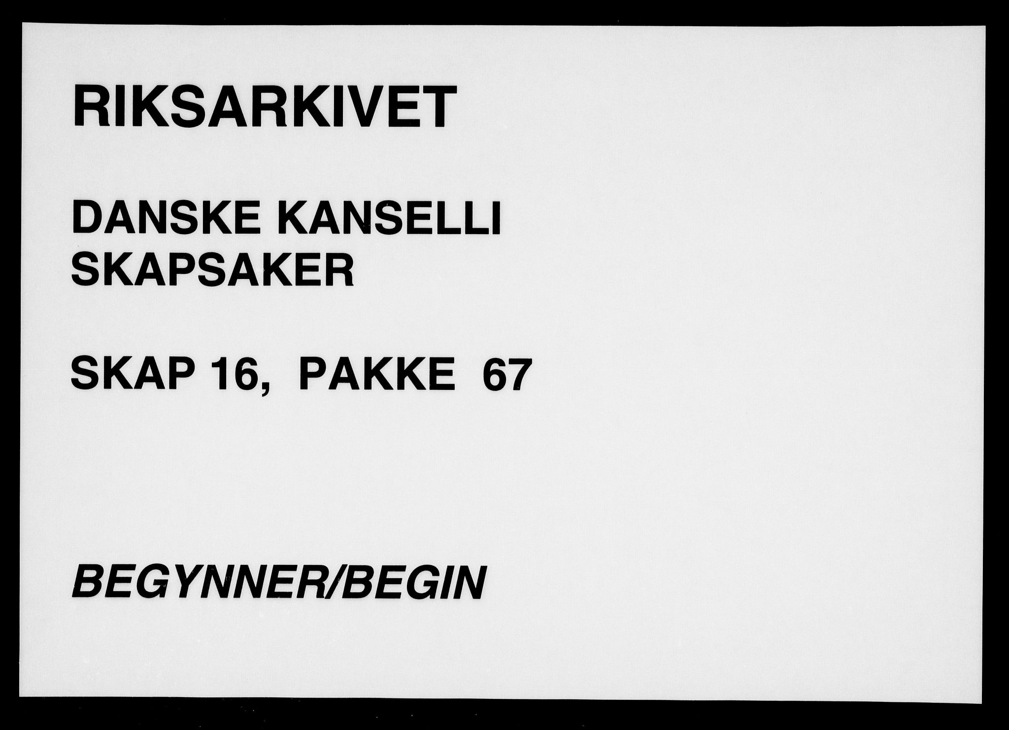 Danske Kanselli, Skapsaker, AV/RA-EA-4061/F/L0124: Skap 16, pakke 65-68, 1785-1800, p. 261