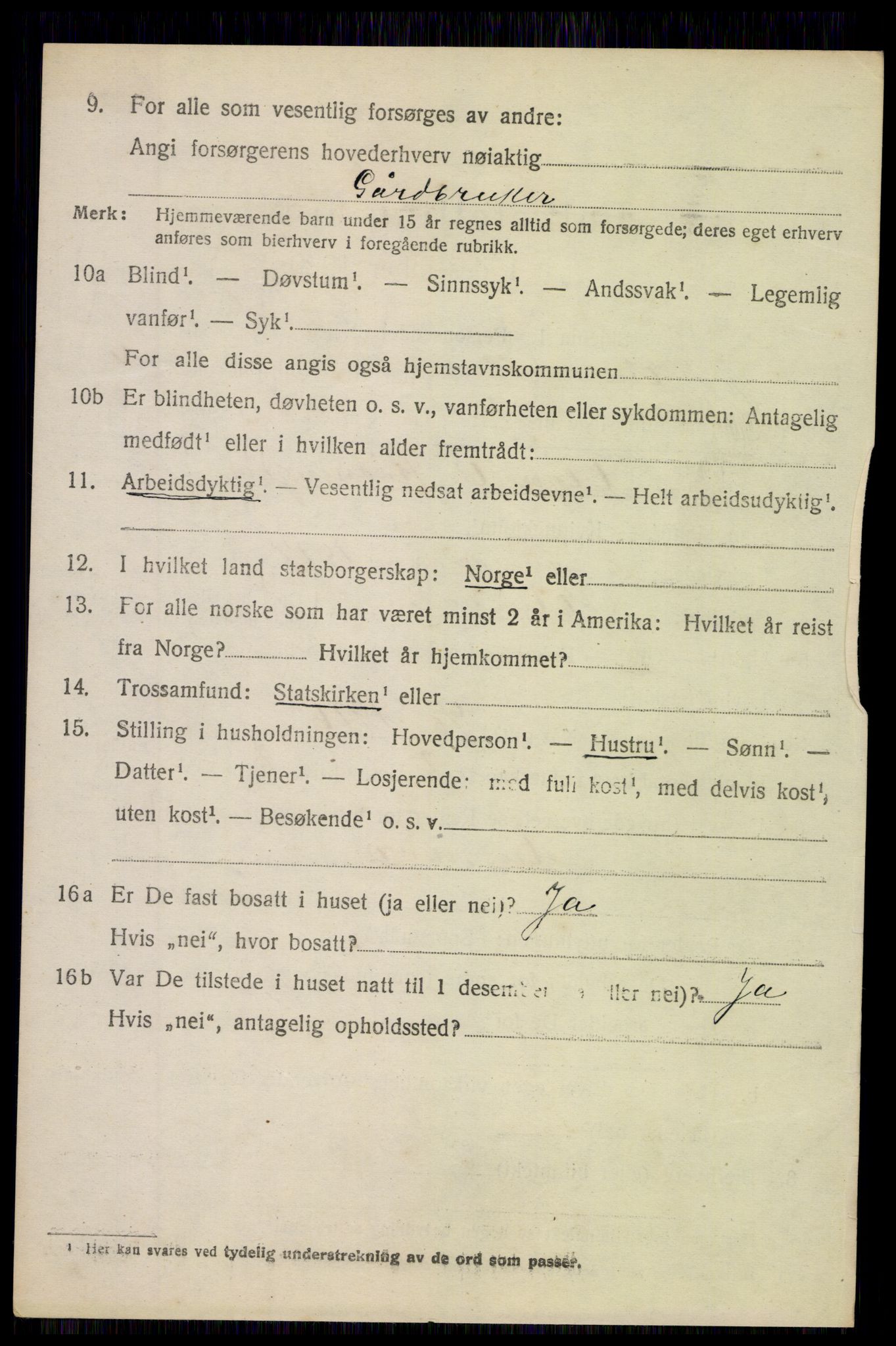 SAH, 1920 census for Etnedal, 1920, p. 1485