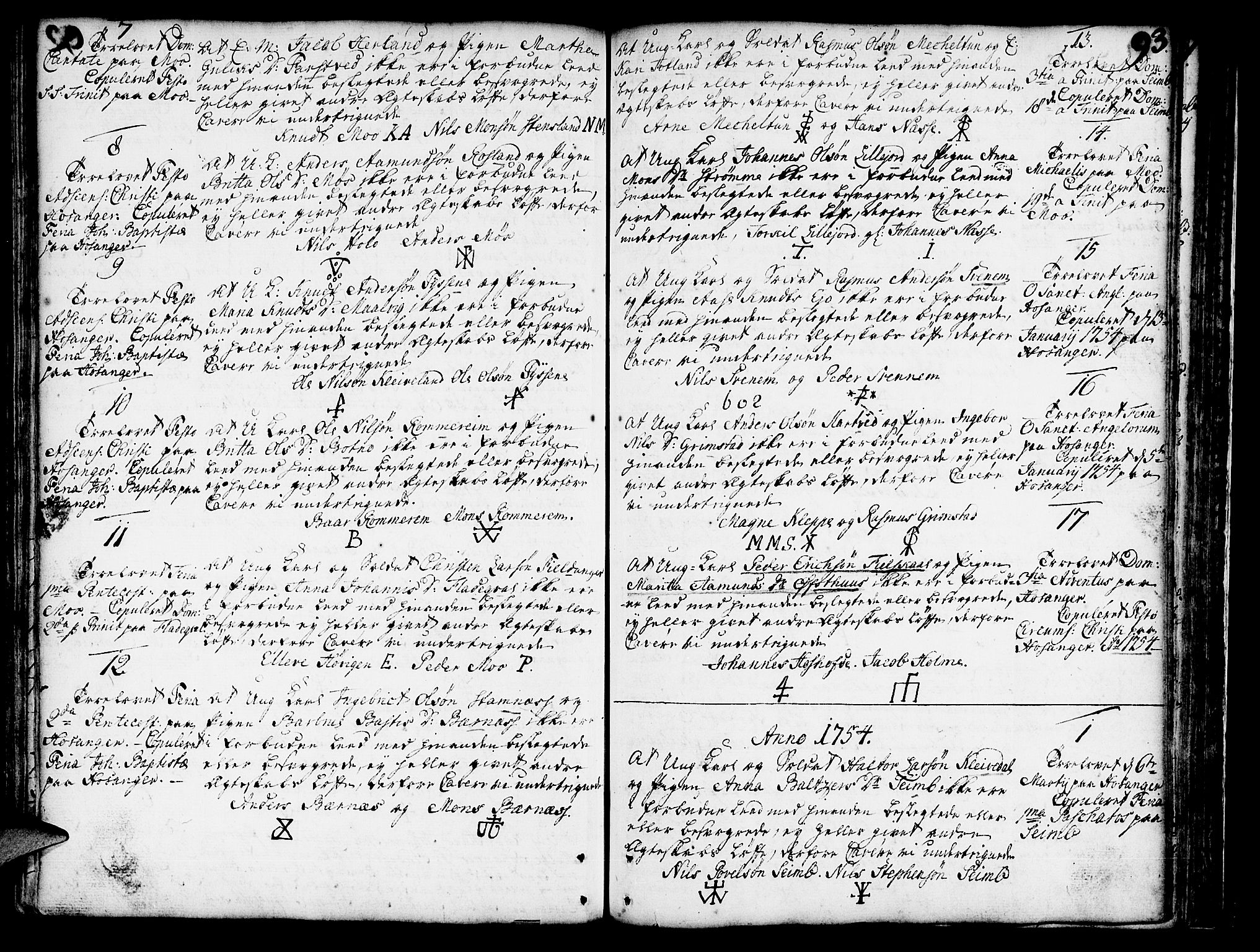 Hosanger sokneprestembete, AV/SAB-A-75801/H/Haa: Parish register (official) no. A 1 /1, 1750-1766, p. 93