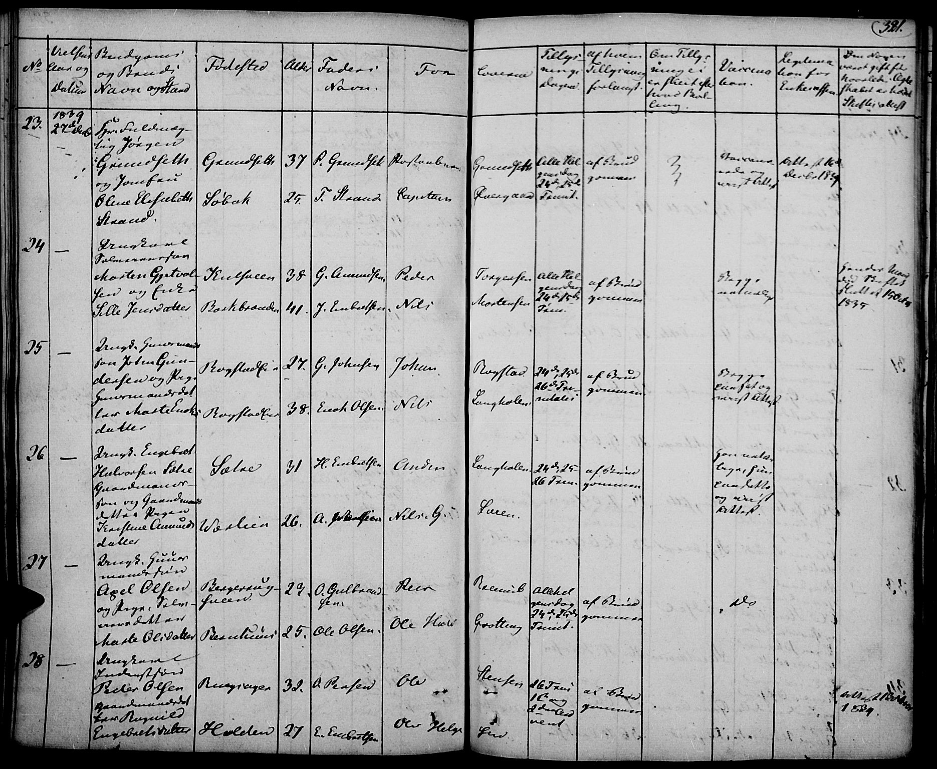 Elverum prestekontor, AV/SAH-PREST-044/H/Ha/Haa/L0008: Parish register (official) no. 8, 1830-1842, p. 321